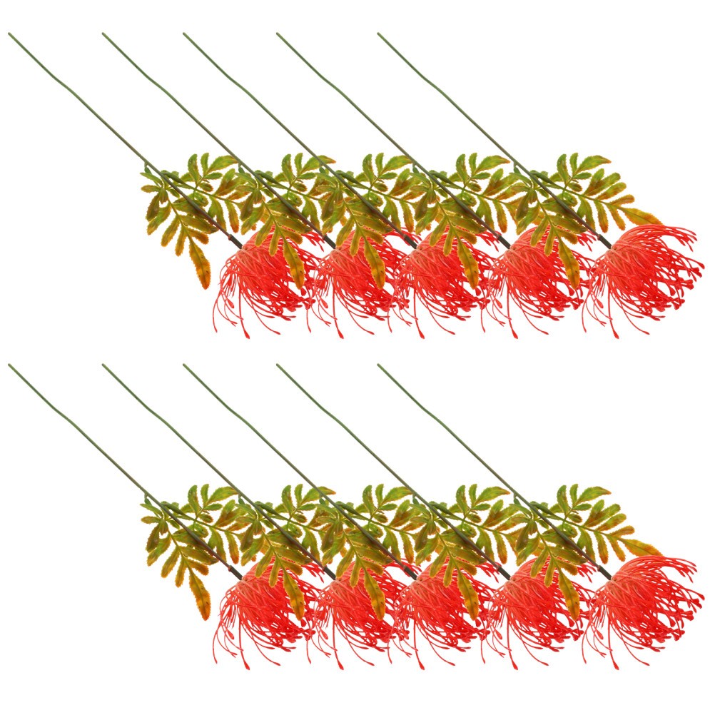 10Pcs Reusable Red Floral Bouquet Stems Simulation Flower for Table Centerpiece