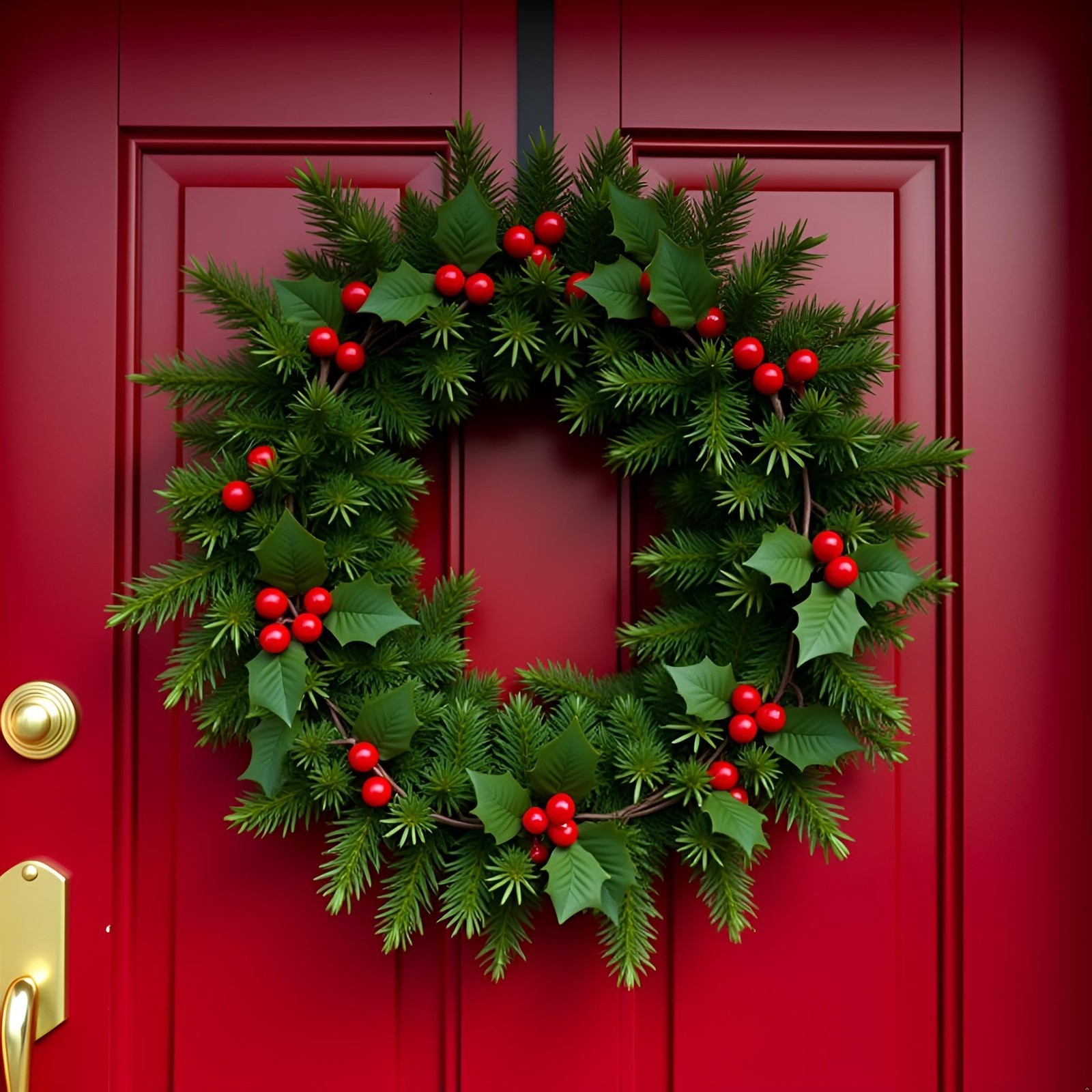 10Pcs Christmas Holly Berries Faux Flowers with Leaves Xmas Picks Wreath Bran…