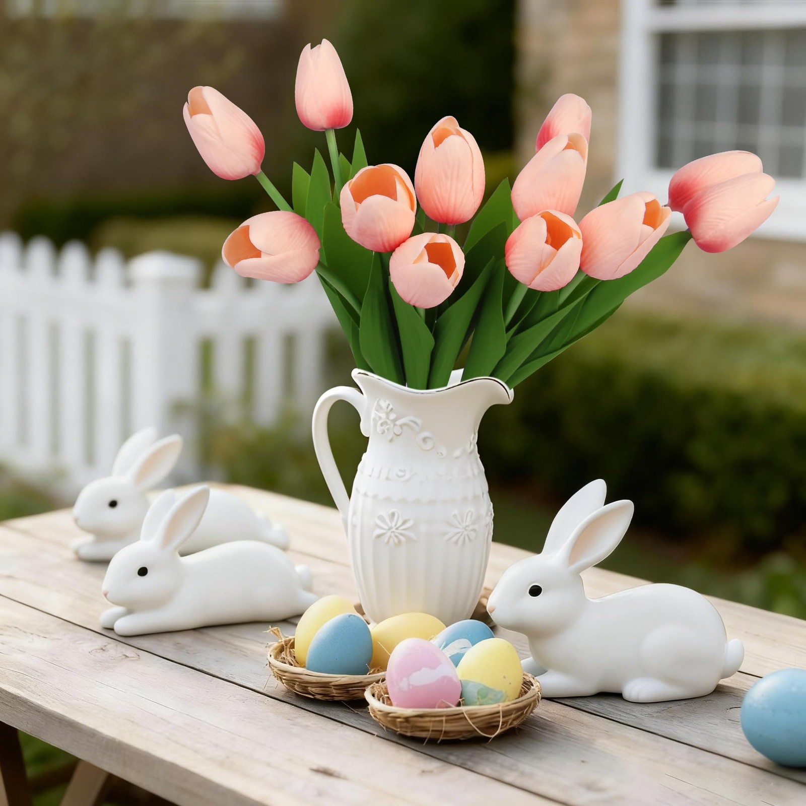 Artificial Tulips Flowers Fake Latex Tulip Stems – 30pcs Real Touch Faux Mult…