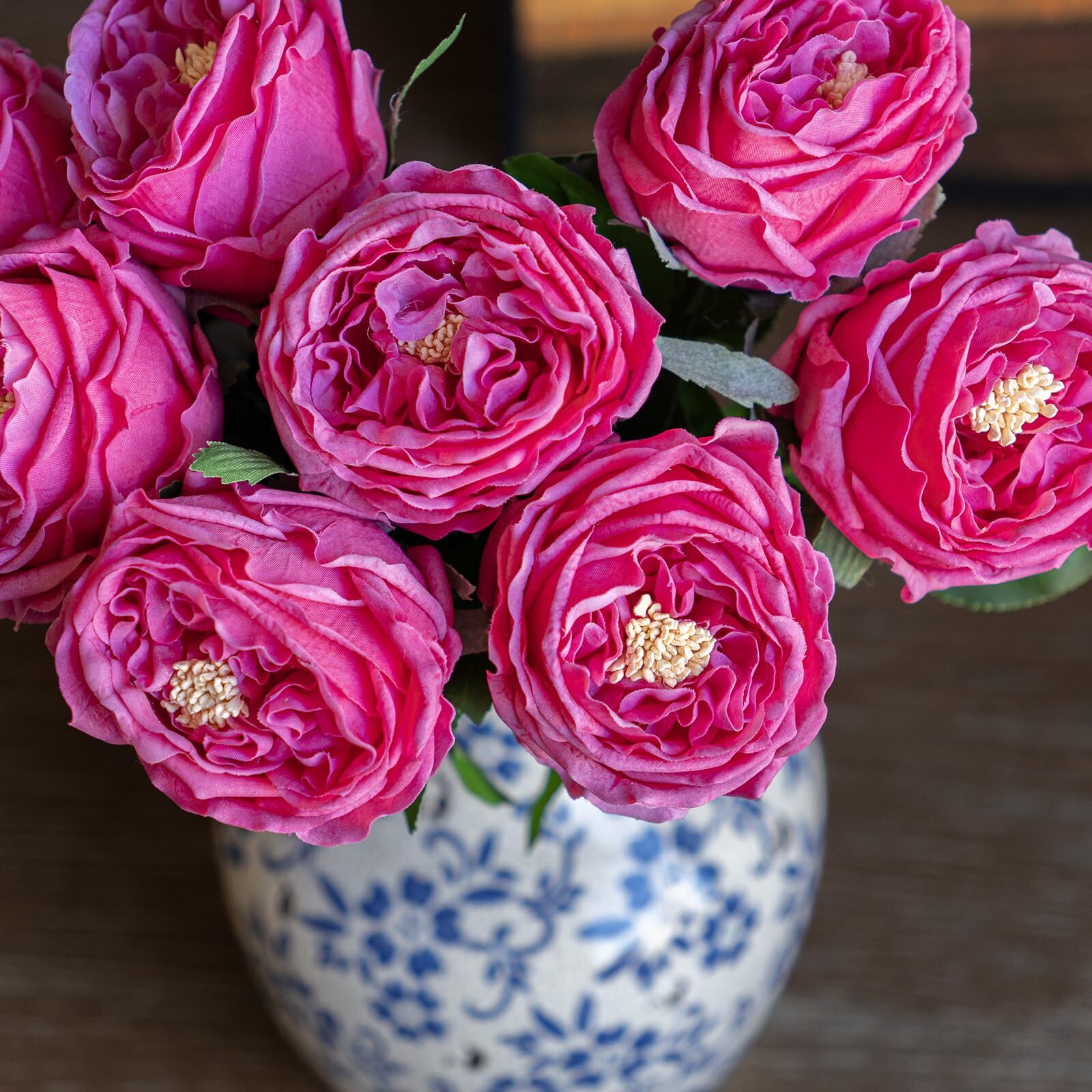 Rose Red Fake Flowers 4pcs Real Touch Artificial Rose Peony Home Decor