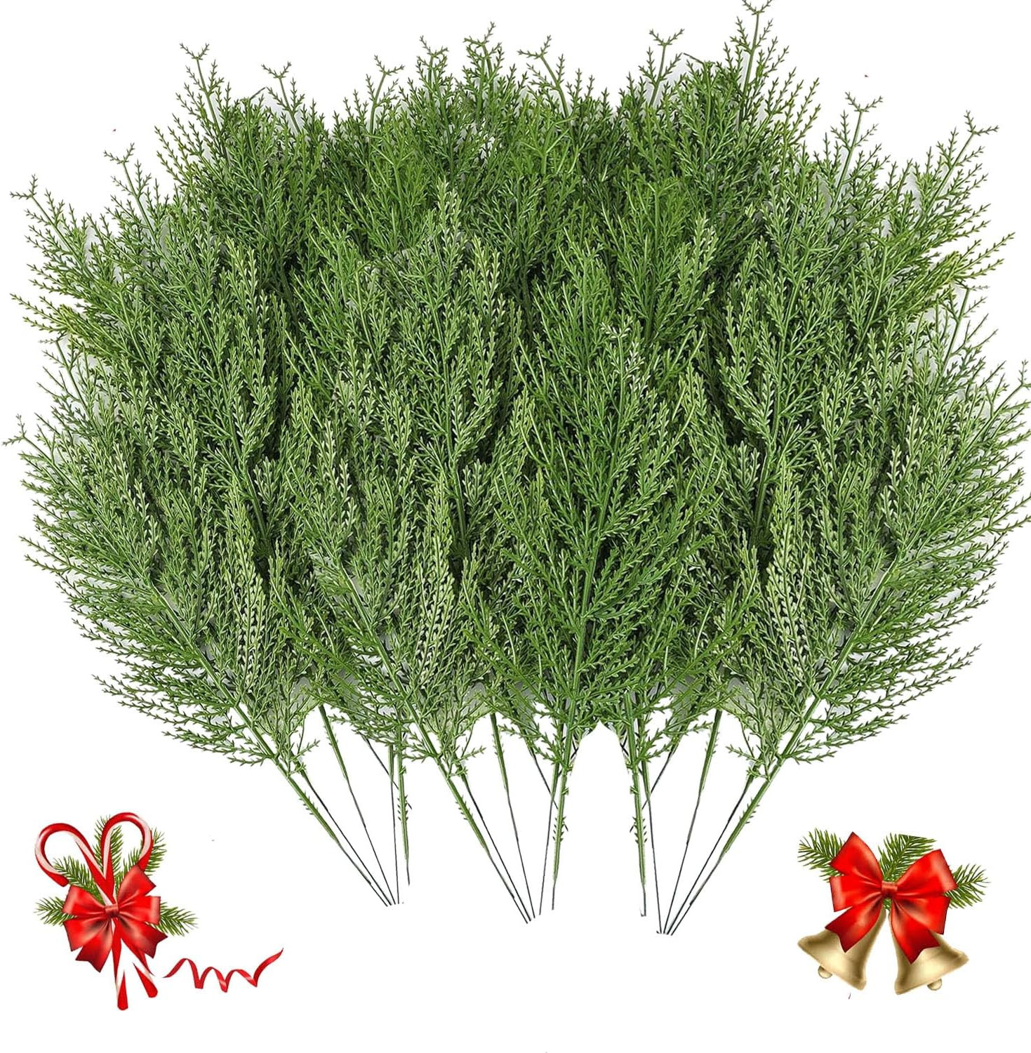 30 Artificial Pine Branches for Christmas Tree Decor and Wreath Making