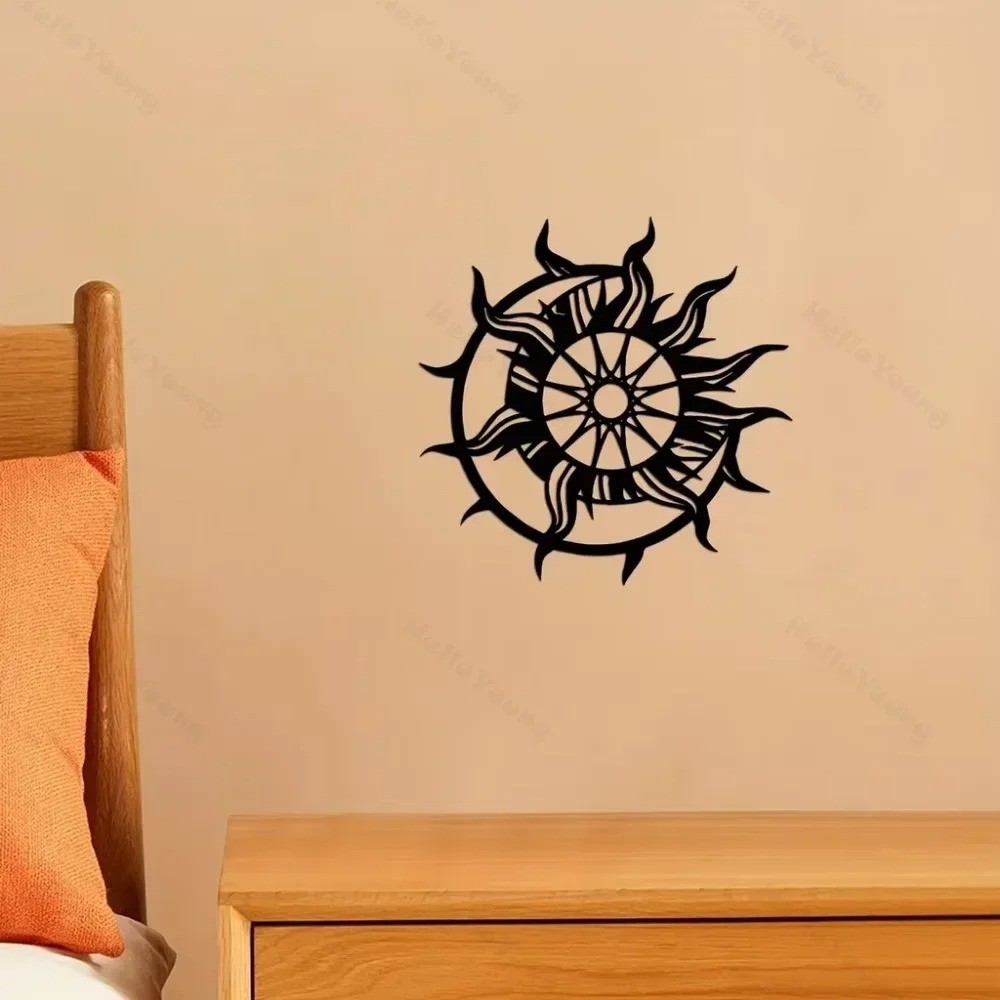 Modern Sun Metal Wall Art Hanging Interior Living Room Office Decor Masterpiece