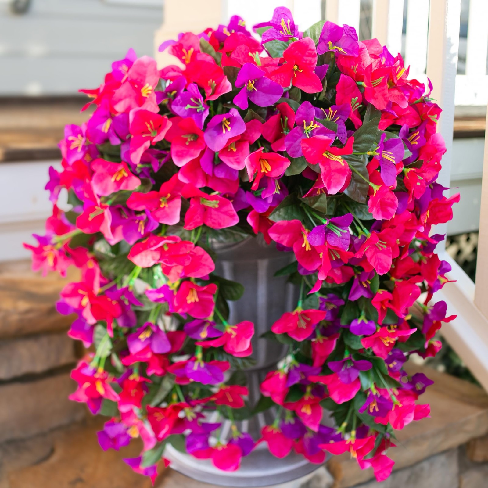 Bougainvillea Artificial Hanging Flowers Plants for Outdoors Decoration, 2pcs…