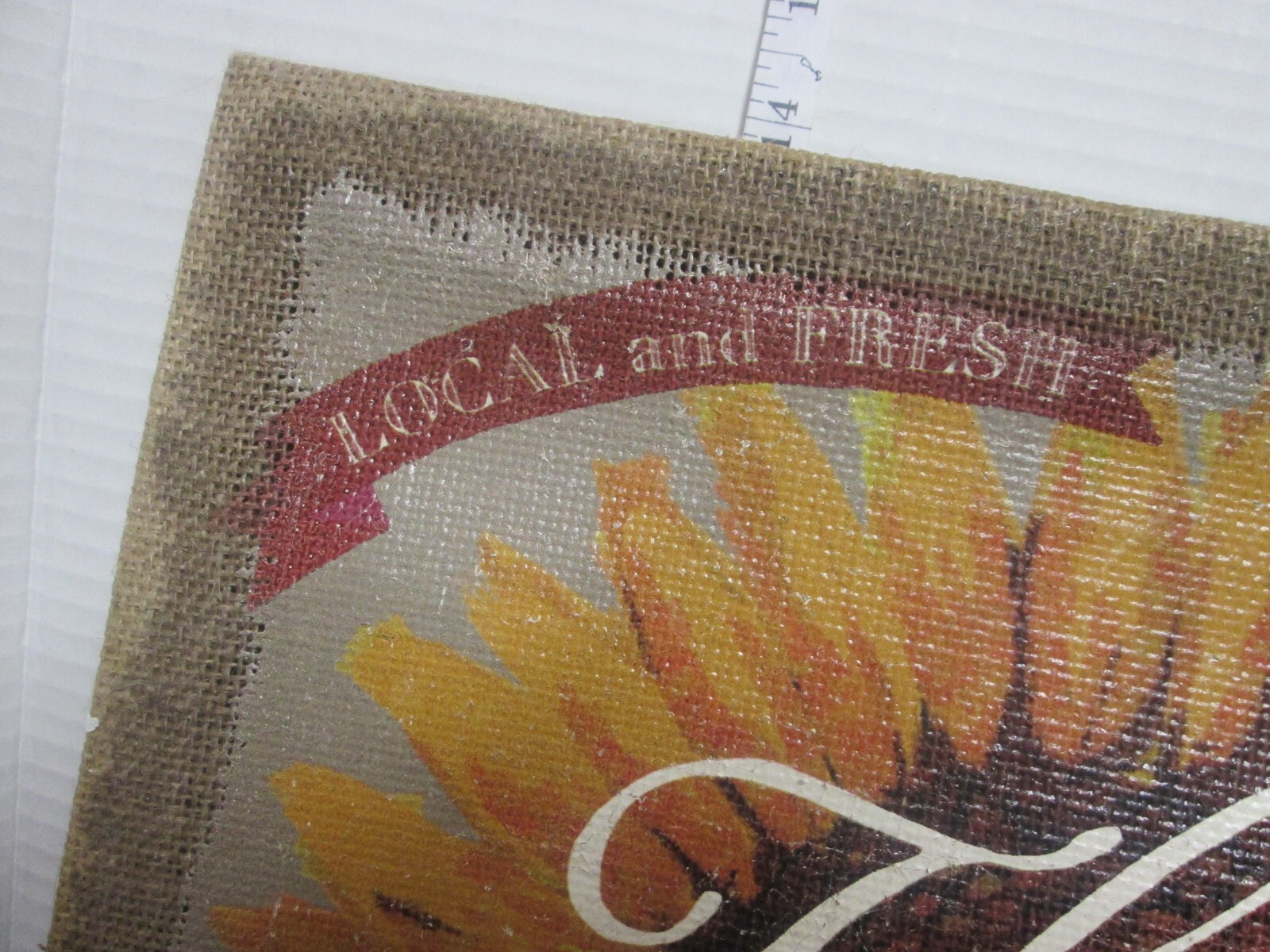 Flower Market Every Weekend sun flower on Burlap 14″ x 14″