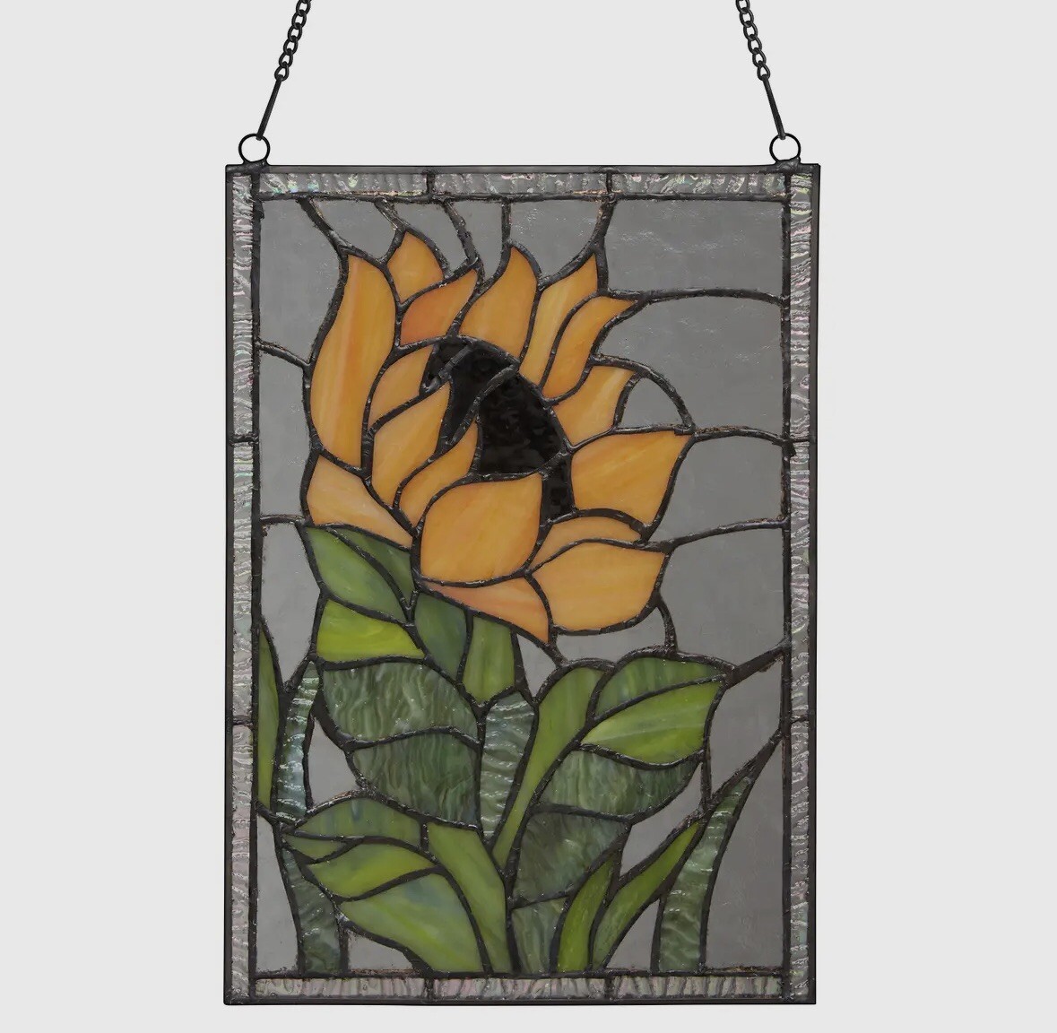 Multicolored Sunflower Stained Glass Window Panel