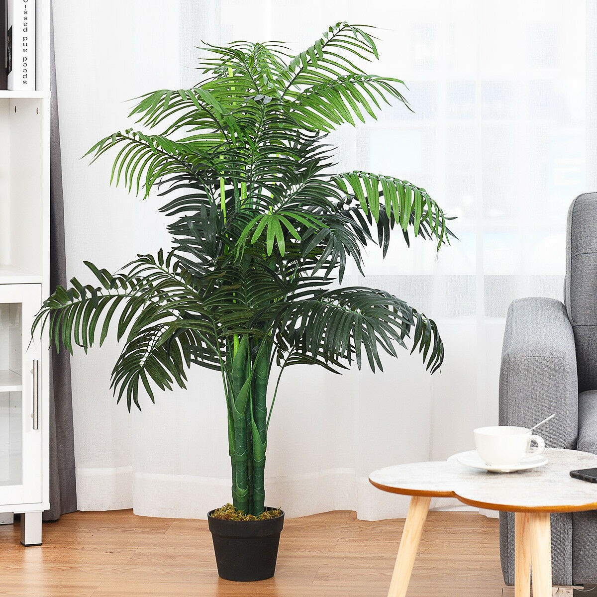 3.5-Feet Artificial Areca Palm Decorative Silk Tree with Basket In/Outdoor Green