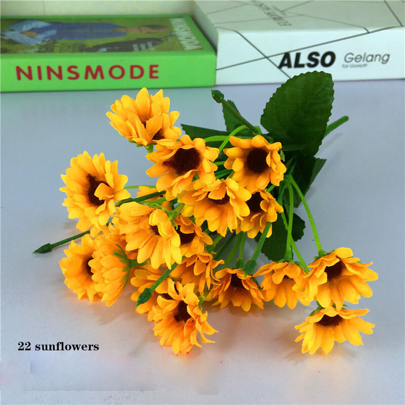 Artificial sunflower silk high quality beautiful bouquet holiday home decoration