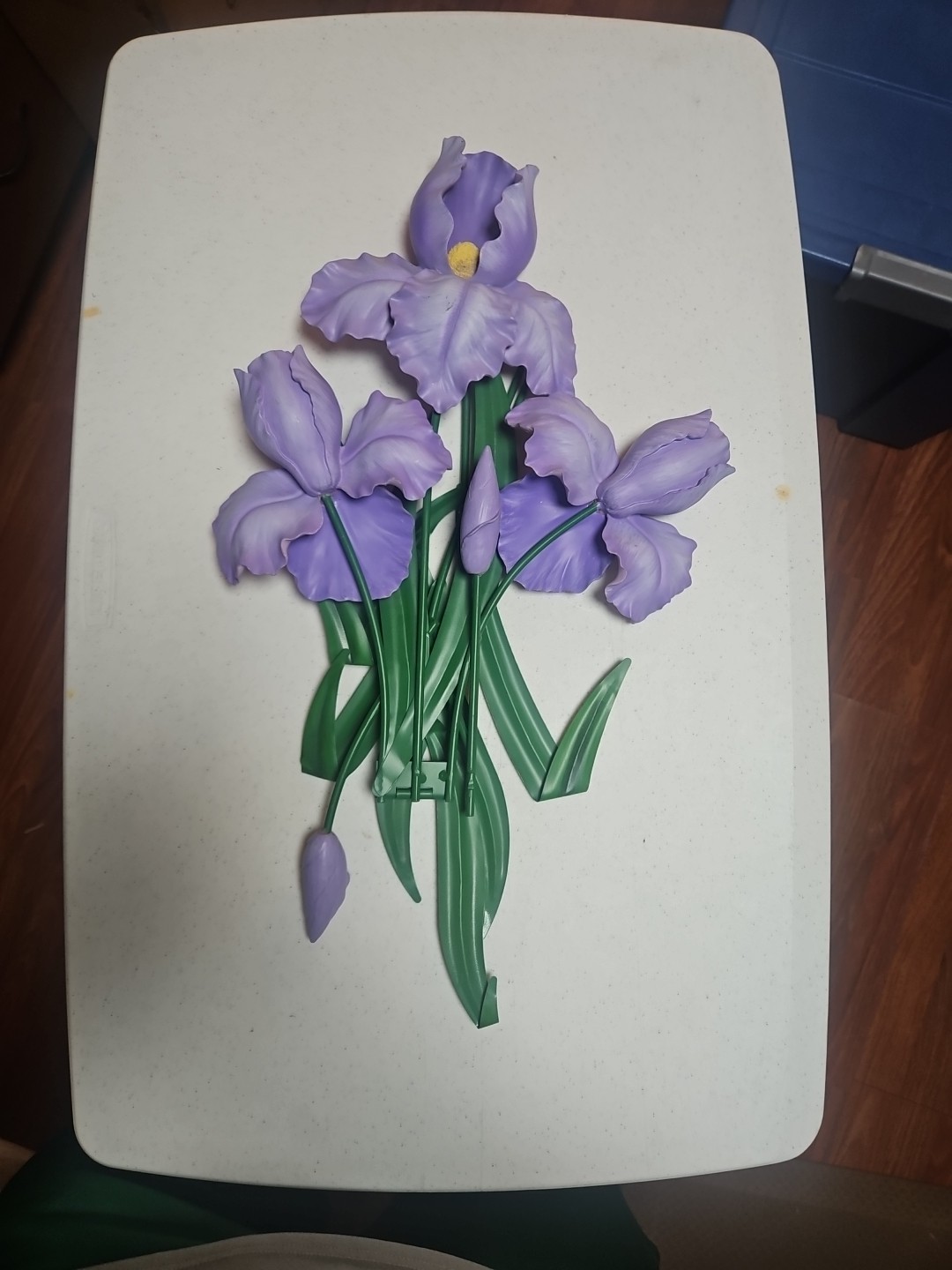 Purple Iris, 29″L× 13″W, WMG , Wall Decor, Ceramic/Resin Flowers & Metal Stem