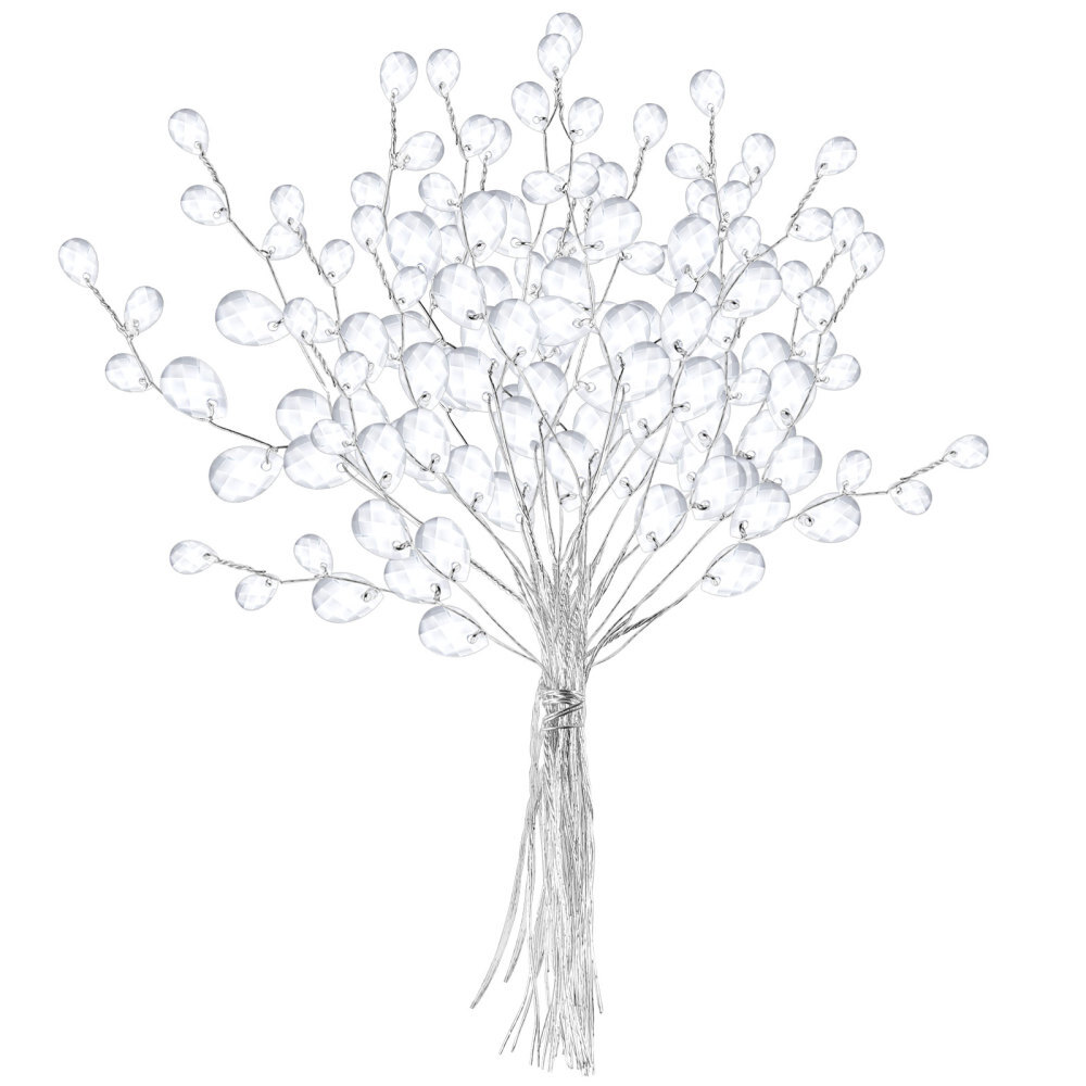 50PCS White Artificial Crystal Flower Bouquets for Christmas Tree Decoration