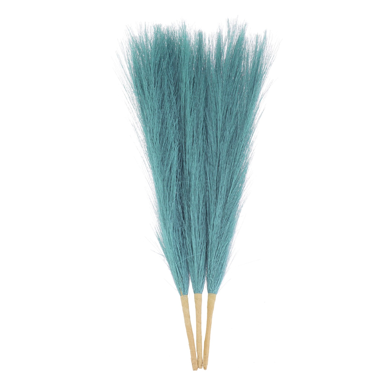 3pcs Dried Faux Pampas Grass 17″ Artificial Pampas Grass Decor Dyeing Dark Blue