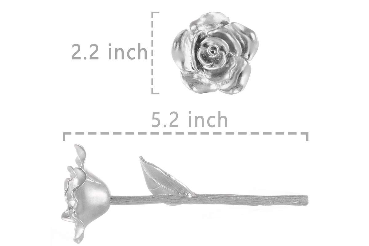 Tin Rose 10th Anniversary Gift – Solid Casted Rose for Wife or Couples