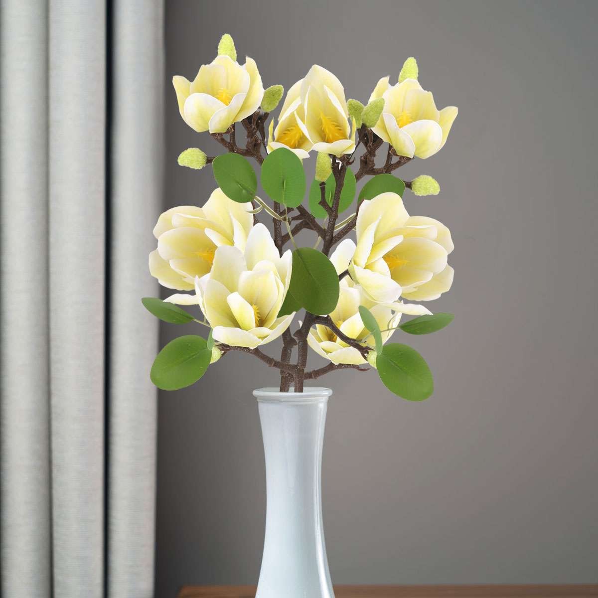 LOT Stem Artificial Magnolia Flower Fake Bouquet Bunch Wedding Party Home Decor
