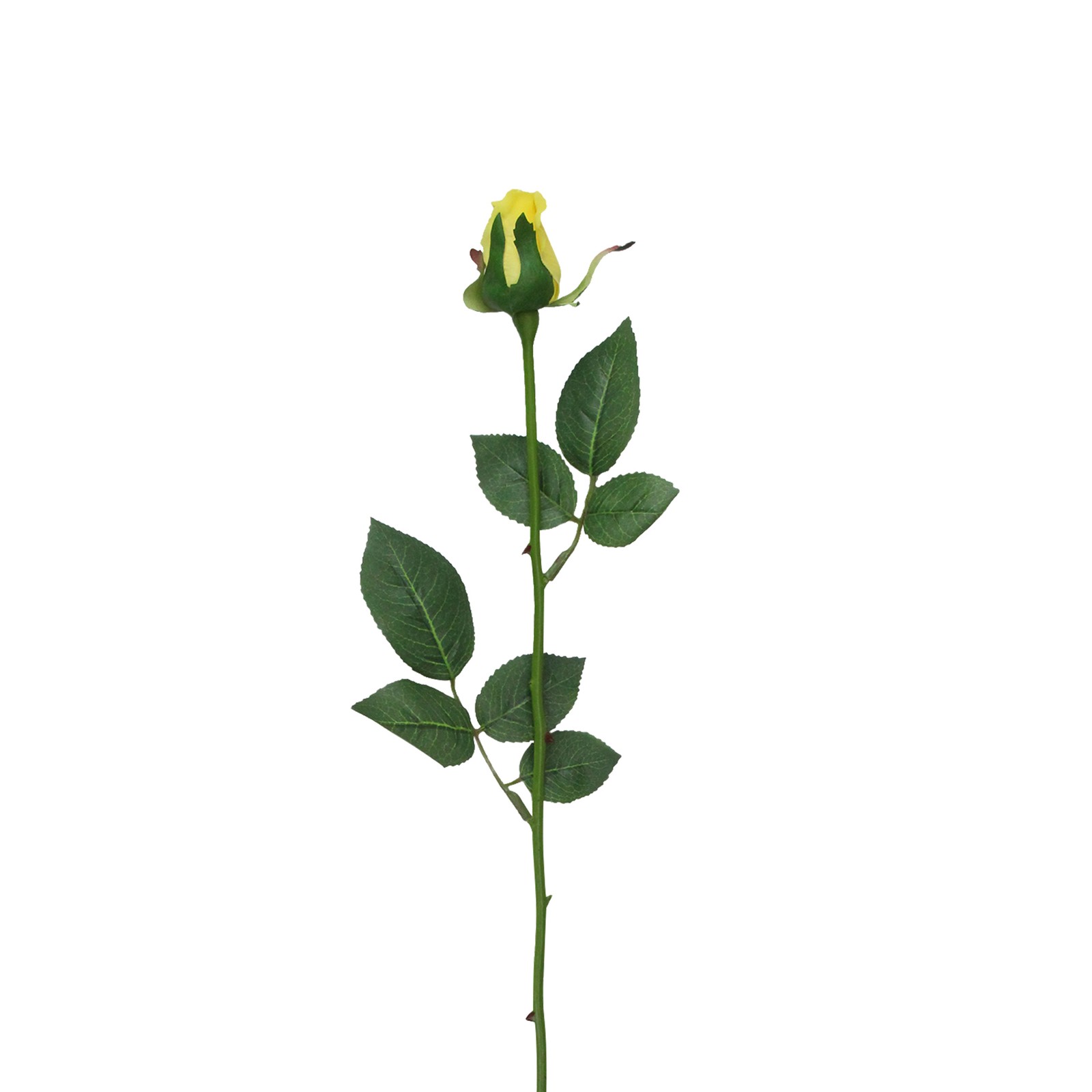 CC Home 23″ Artificial Long Single Stem Yellow Colored Budding Rose Pick
