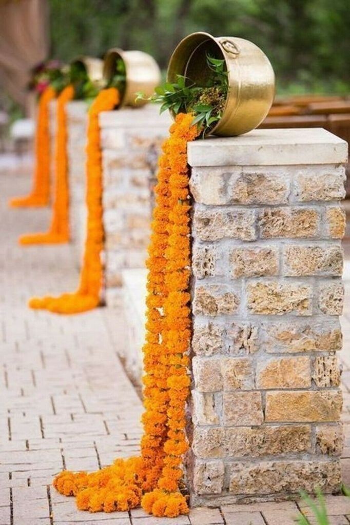 20 PC Lot Artificial Marigold Flower Garlands Diwali Indian Wedding Decoration