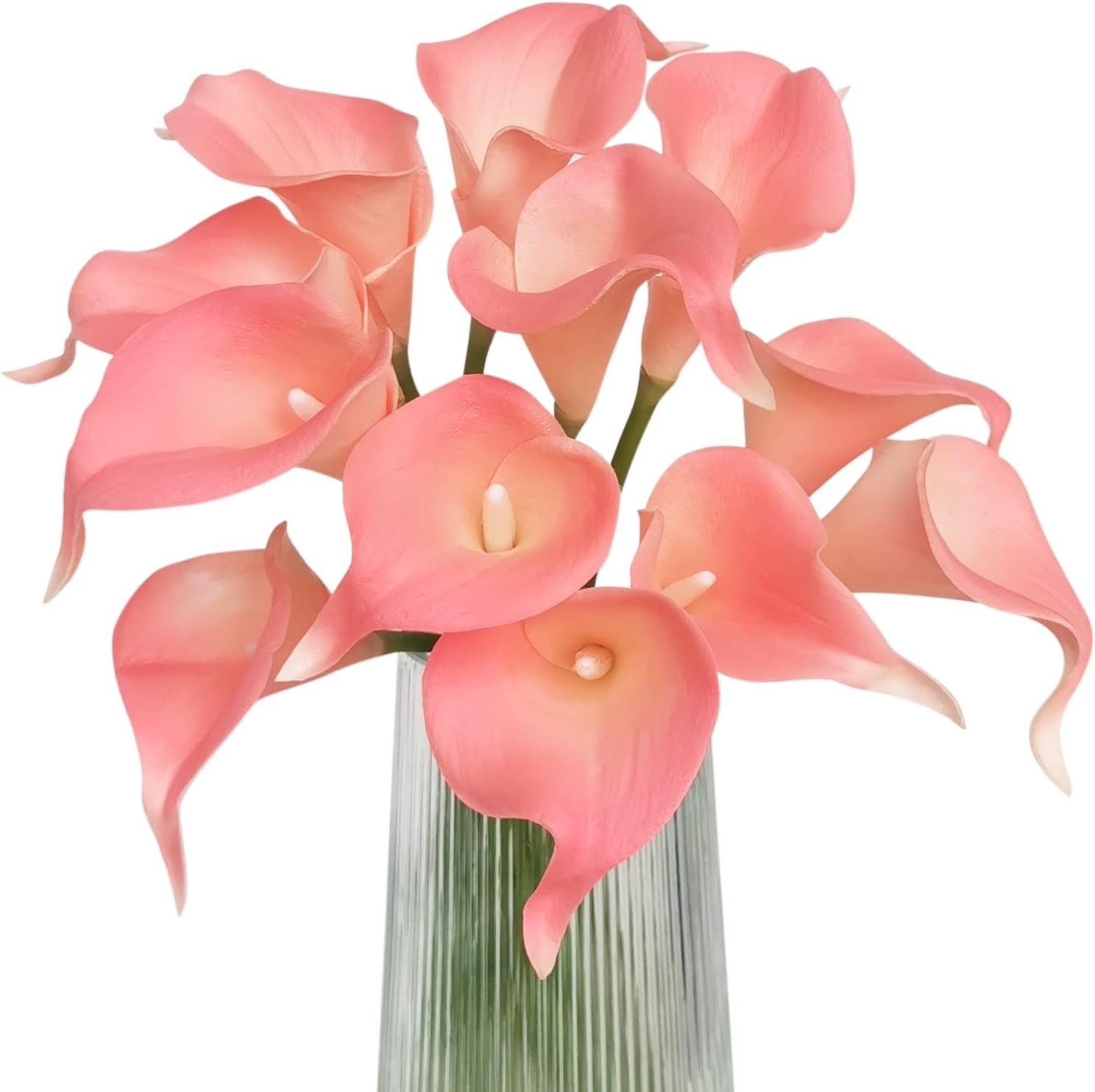 Artificial Calla Lily Flowers 12Pcs Light Pink Realistic Flower | Fake Flower…
