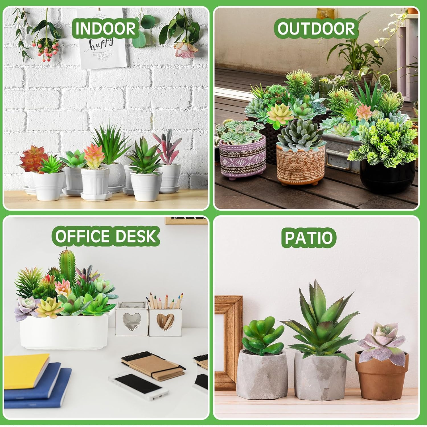 120 Pcs Realistic Artificial Succulents for Home and Garden Decor
