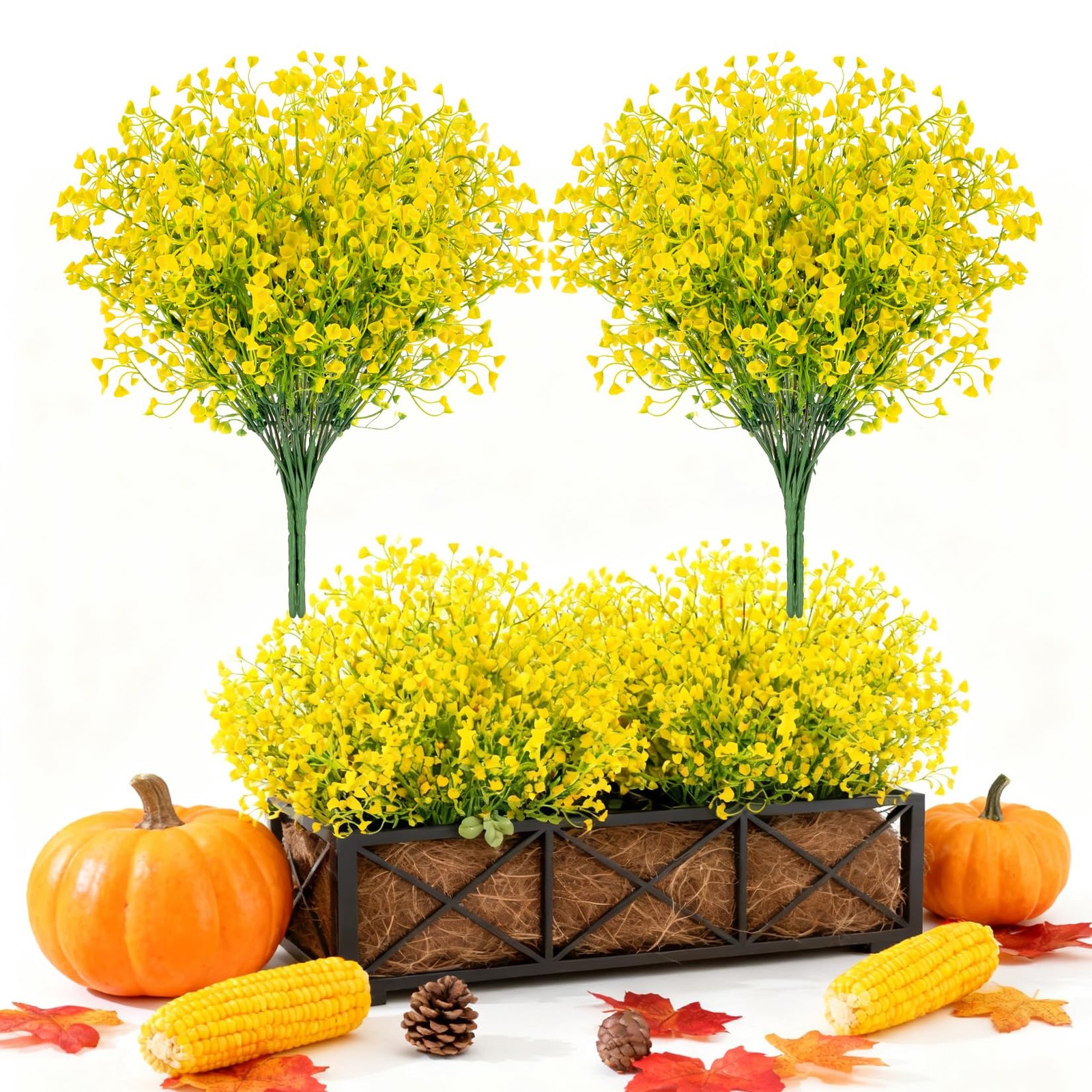 Thanksgiving Fake Flowers for Decoration – 3PCS Artificial Flowers for Outdoo…