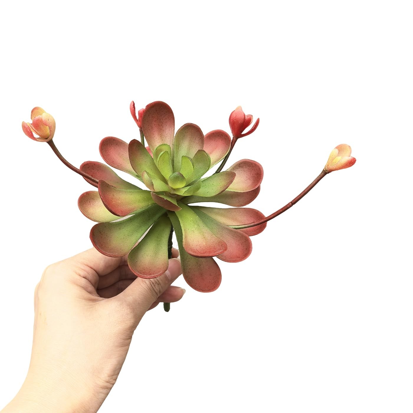 2 PCS Realistic Red Fake Succulent Plants For Garden Arrangement Decor