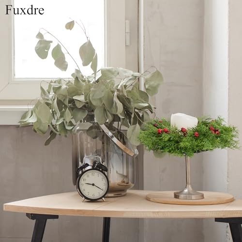 2 Pcs Christmas Candle Rings Wreaths, 10 Inch Candle Wreath Green-pine&berry