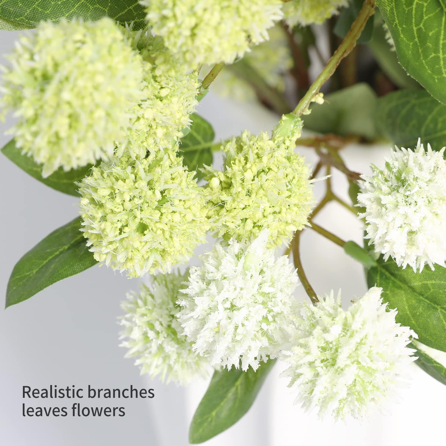 4Pcs 35.4″ Green Faux Branches for Home, Office & Garden Décor – White Orchid