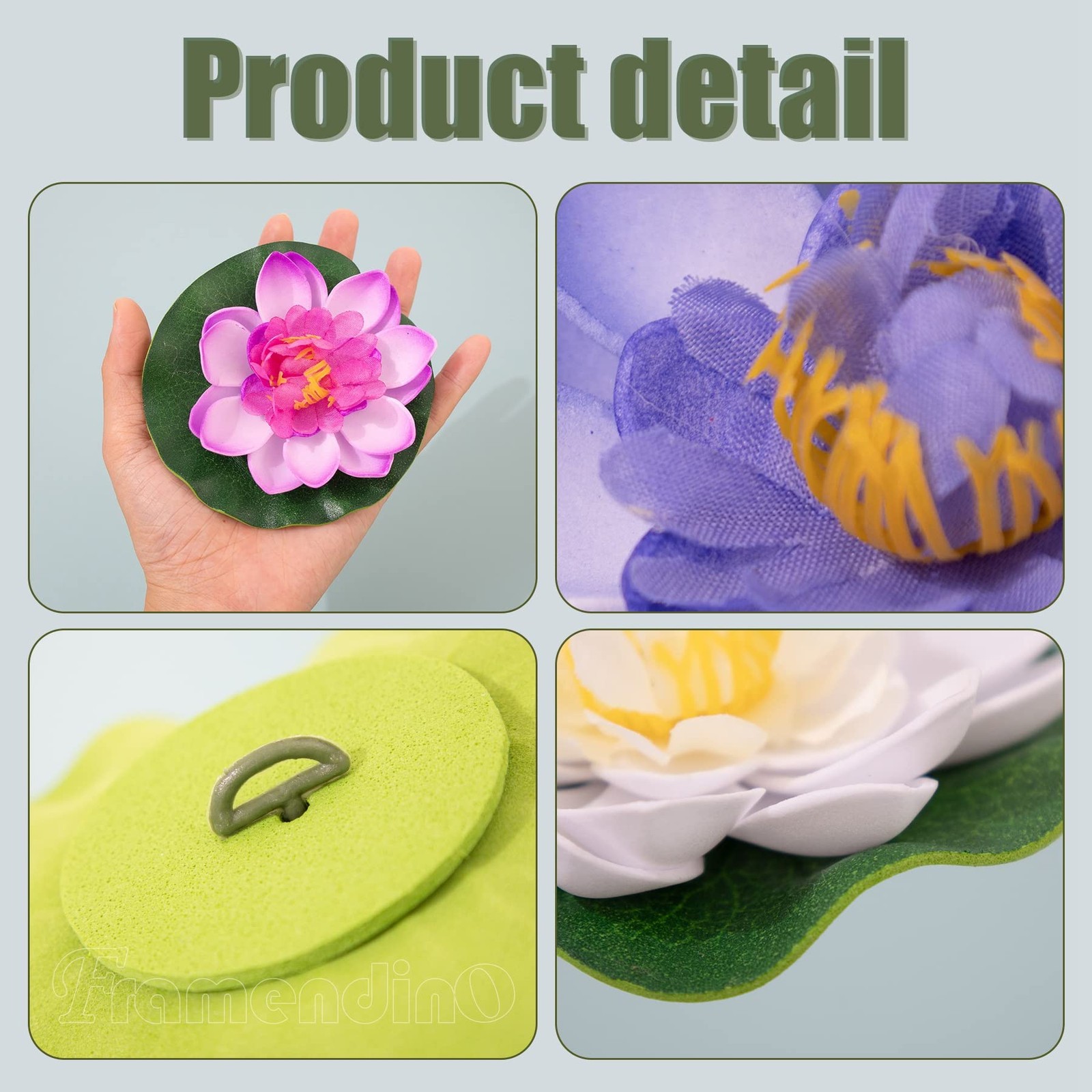 Artificial Floating Foam Lotus Flower Water Lily Pads for Home Garden Pond