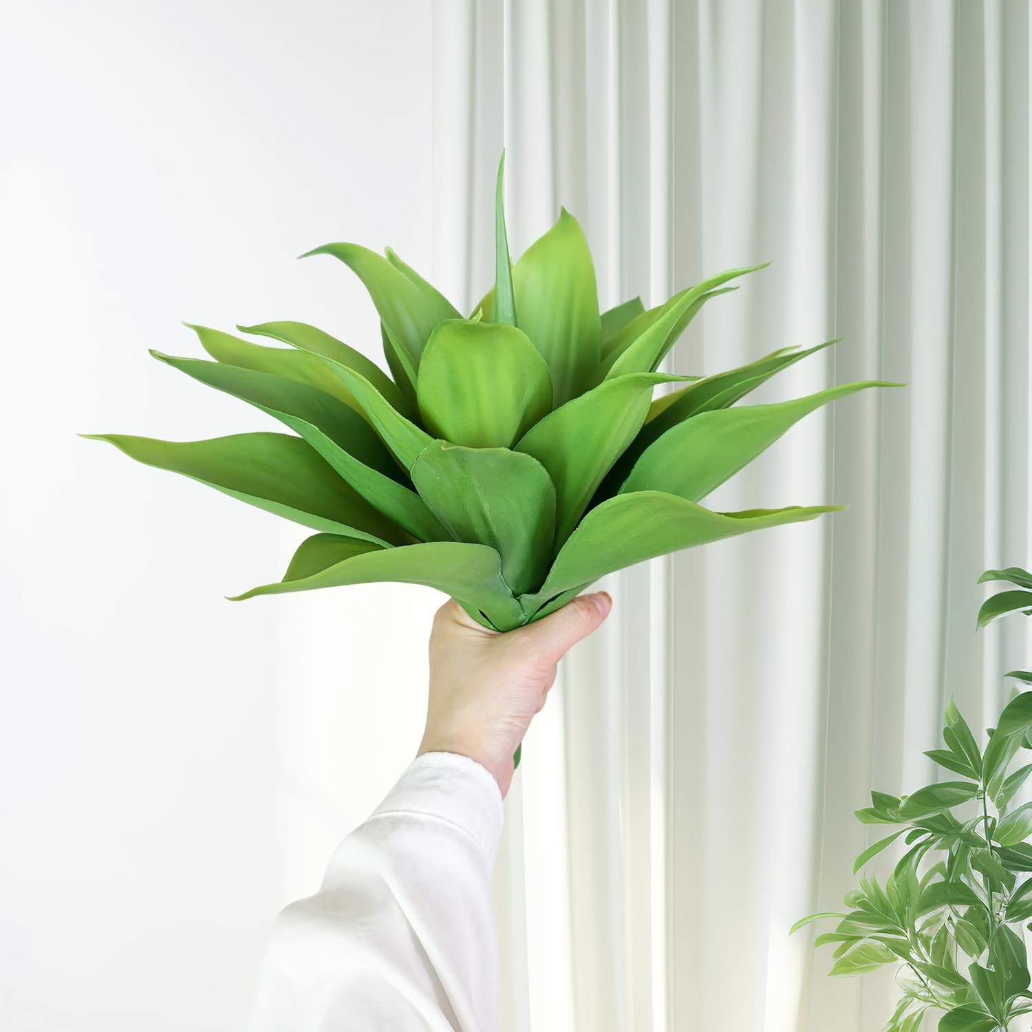 Artificial Agave Plants, 13.8Inch Realistic Faux Plant for Indoor Outdoor Hom…