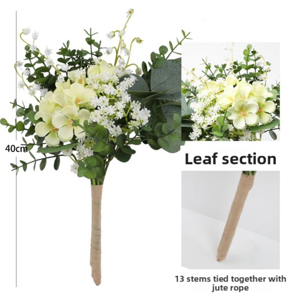 Artificial Eucalyptus Orchid Wedding Bouquet 40cm Faux Flower Decoration