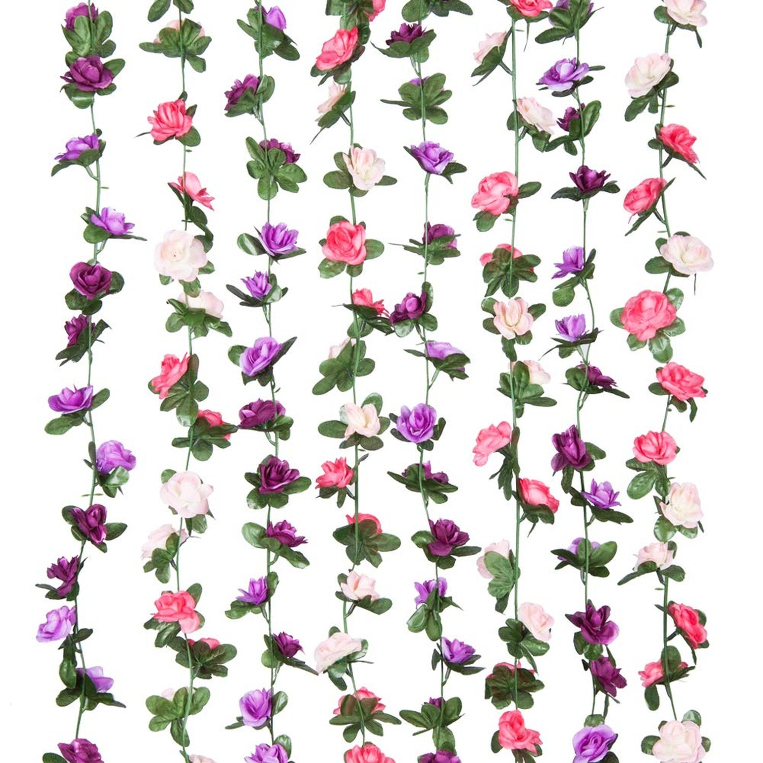 Miracliy 8 Pack 65 FT Flower Garland Decorations Plastic Artificial Flowers f…