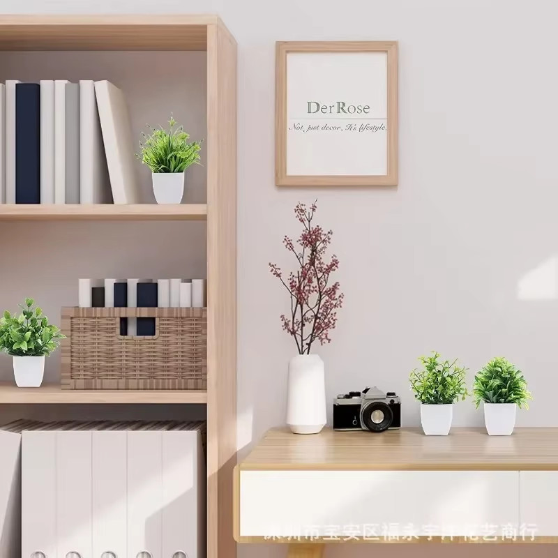 Artificial Eucalyptus Bonsai Potted Fake Plant Indoor Outdoor Decor US