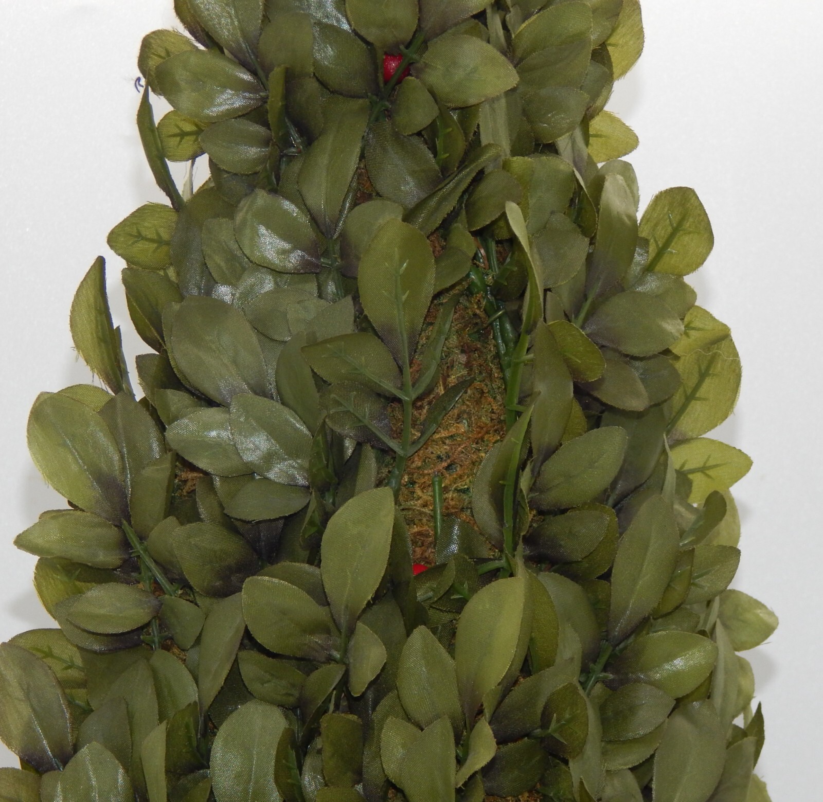 Vintage Shabby Chic Artificial Boxwood Topiary Metal Ornate Chipped Paint Plant