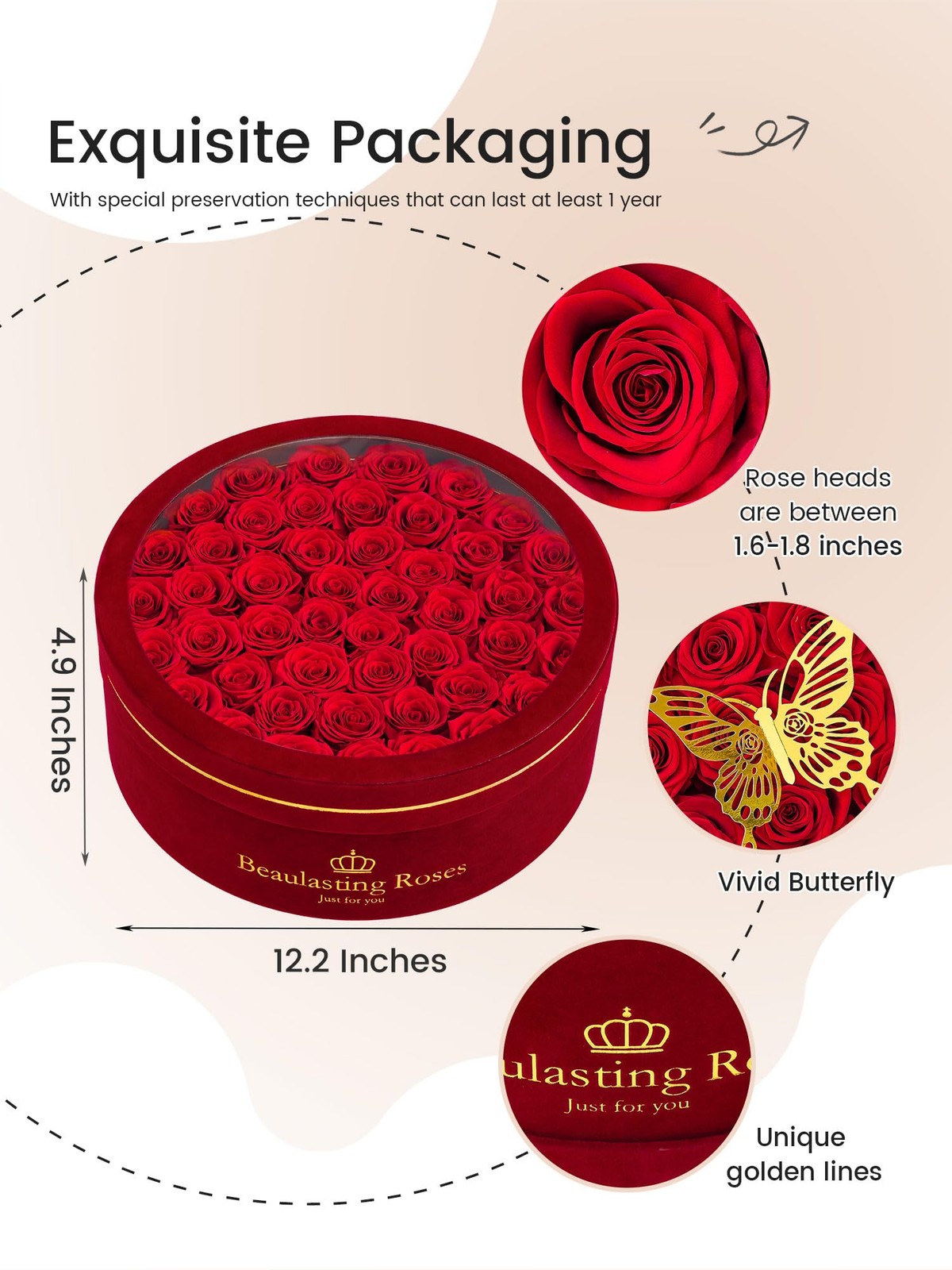 Forever Flowers Roses in a Box Flowers for Delivery Prime Preserved Roses