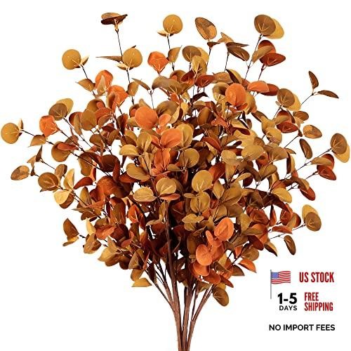 6 Pcs Artificial Eucalyptus Stems – Autumn Leaf Branches – Autumn Leaves