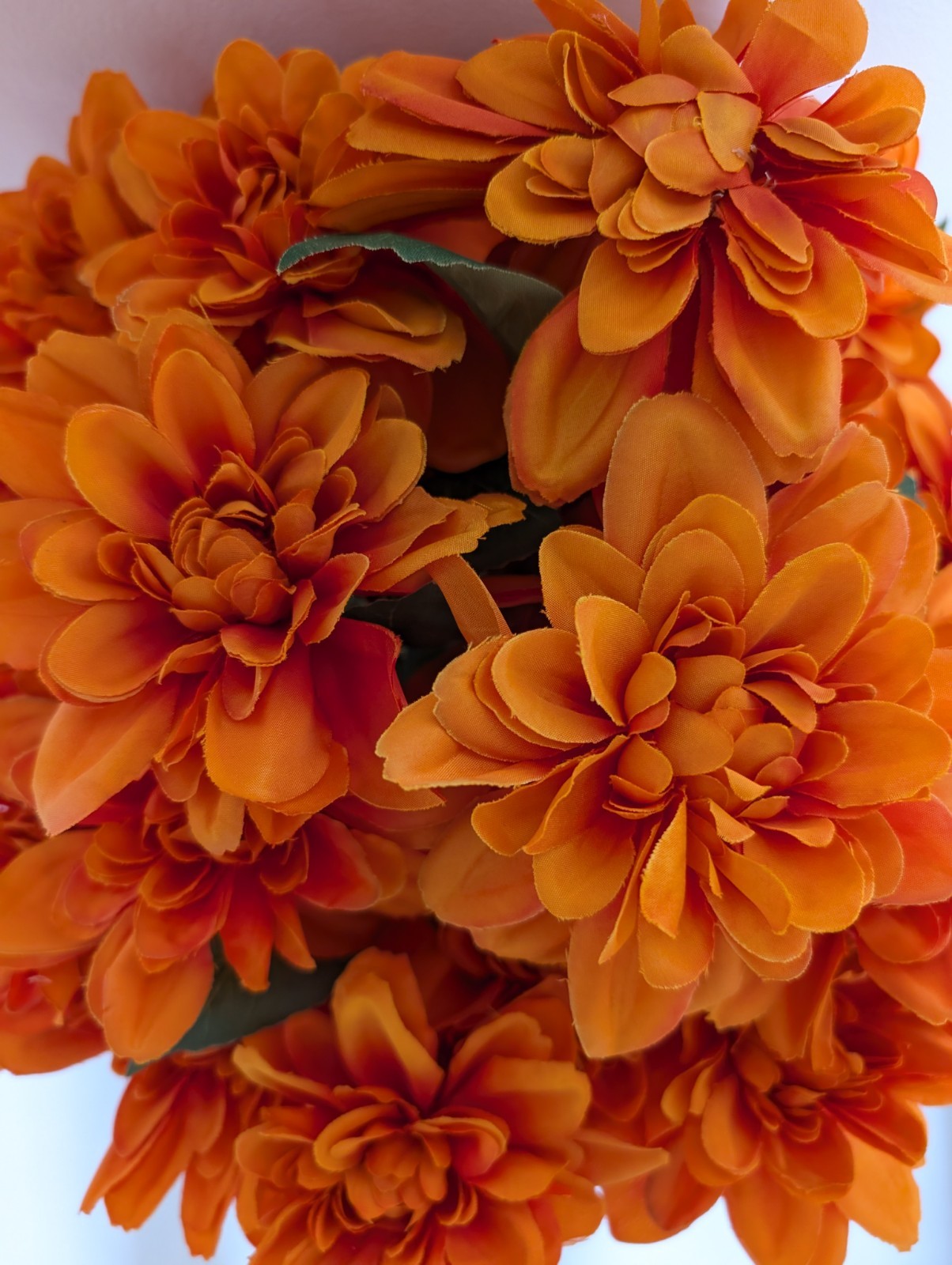 24″ Deluxe Faux Floral Mums in Starter Pot Orange Valerie Parr Hill