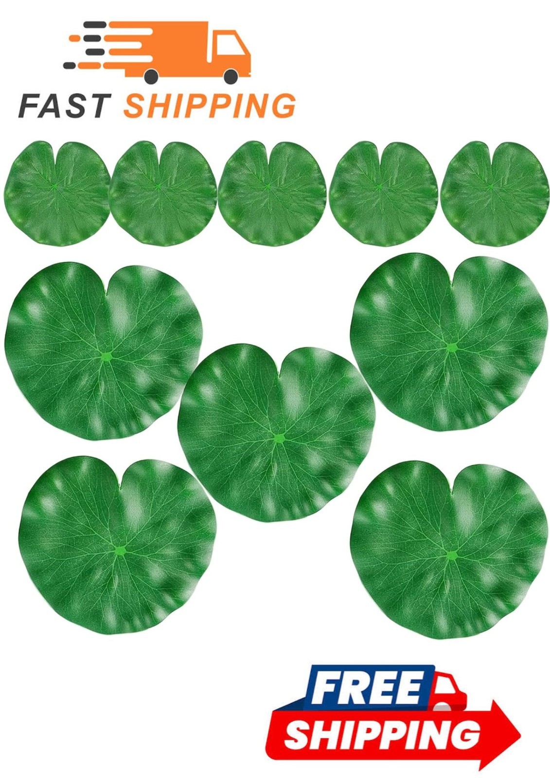 10 Packs Artificial Lily Pads,Floating Lily Pads for Ponds, Artificial Pond Plan