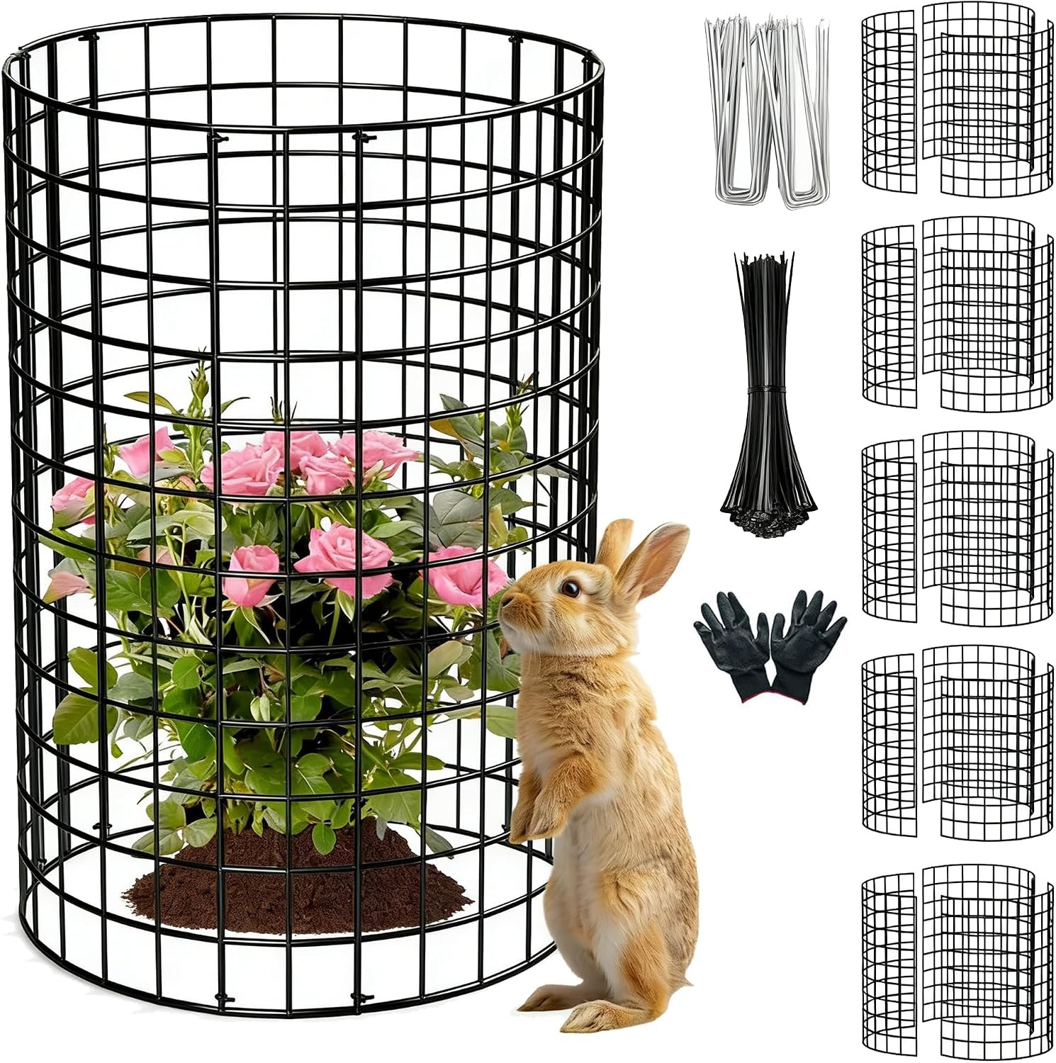 10 Pack Plant Protector from Animals,Metal Wire Mesh Garden Plant Cages Outdoor