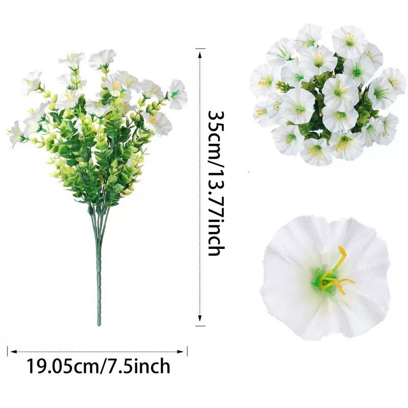 6/10 Bundles Artificial Flowers for Outdoors Realistic Faux Plants UV Resistant