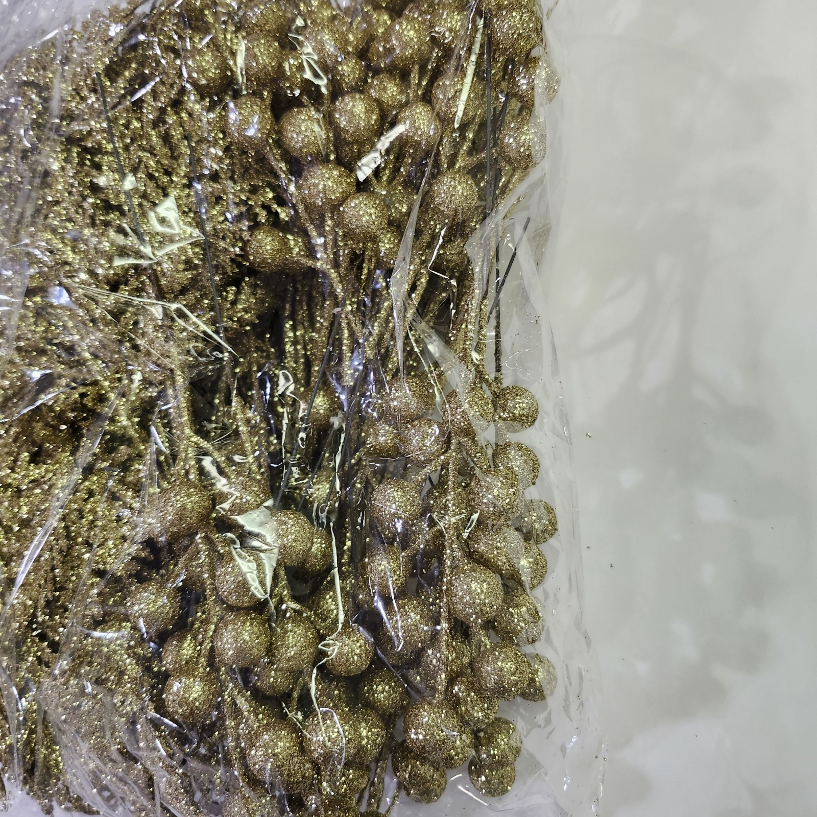 Tri Pack Golden Berry Golden Leaf and Golden Curly Willow Decoration Set of 3