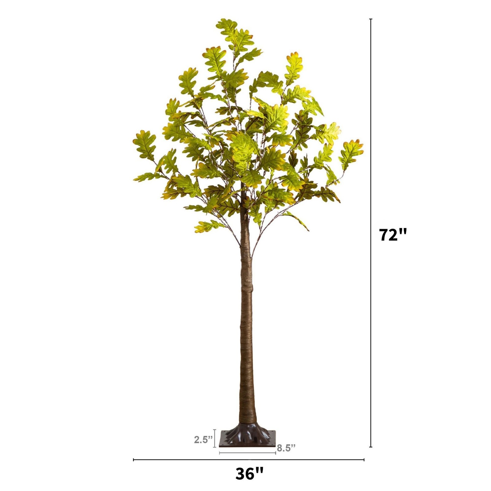 Nearly Natural 6ft Pre-Lit Green Autumn Oak Fall Tree w/ 250 Warm White LED