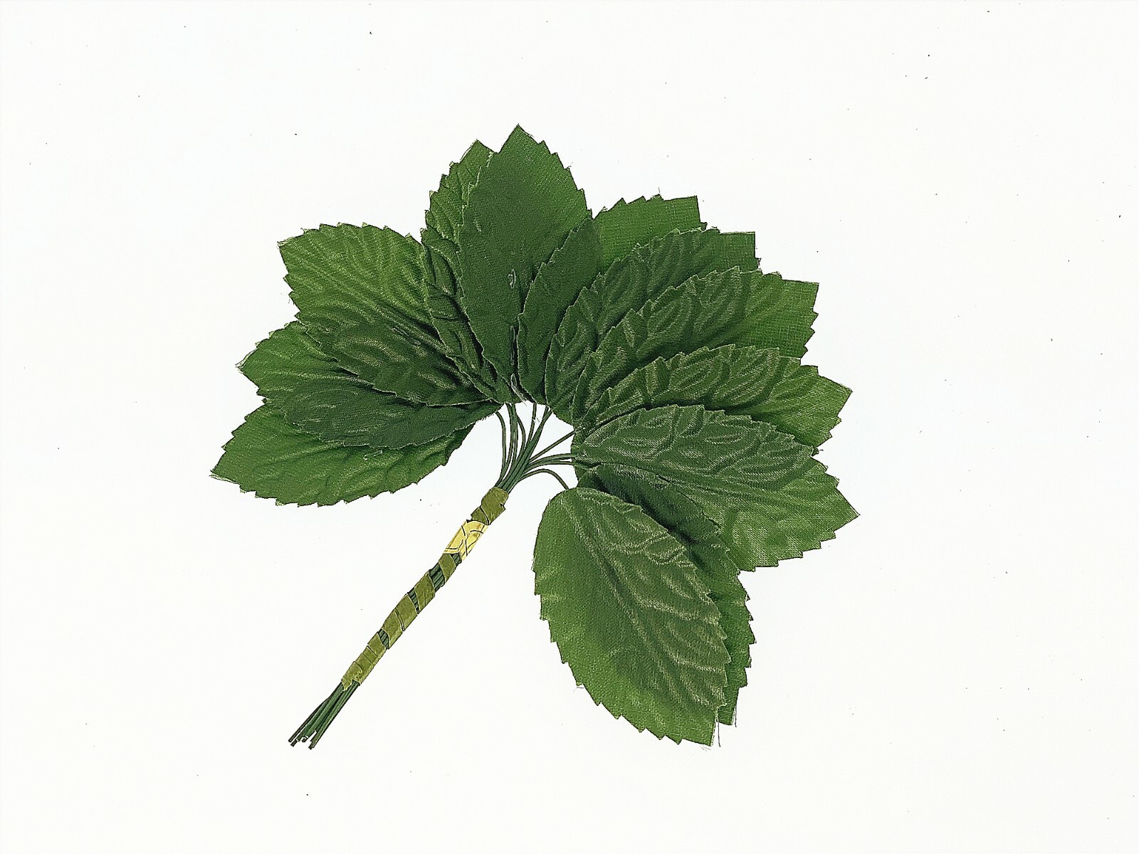 Silk Leaf Green/White Artificial Leaves DIY Corsage Boutonniere Accessory Flower
