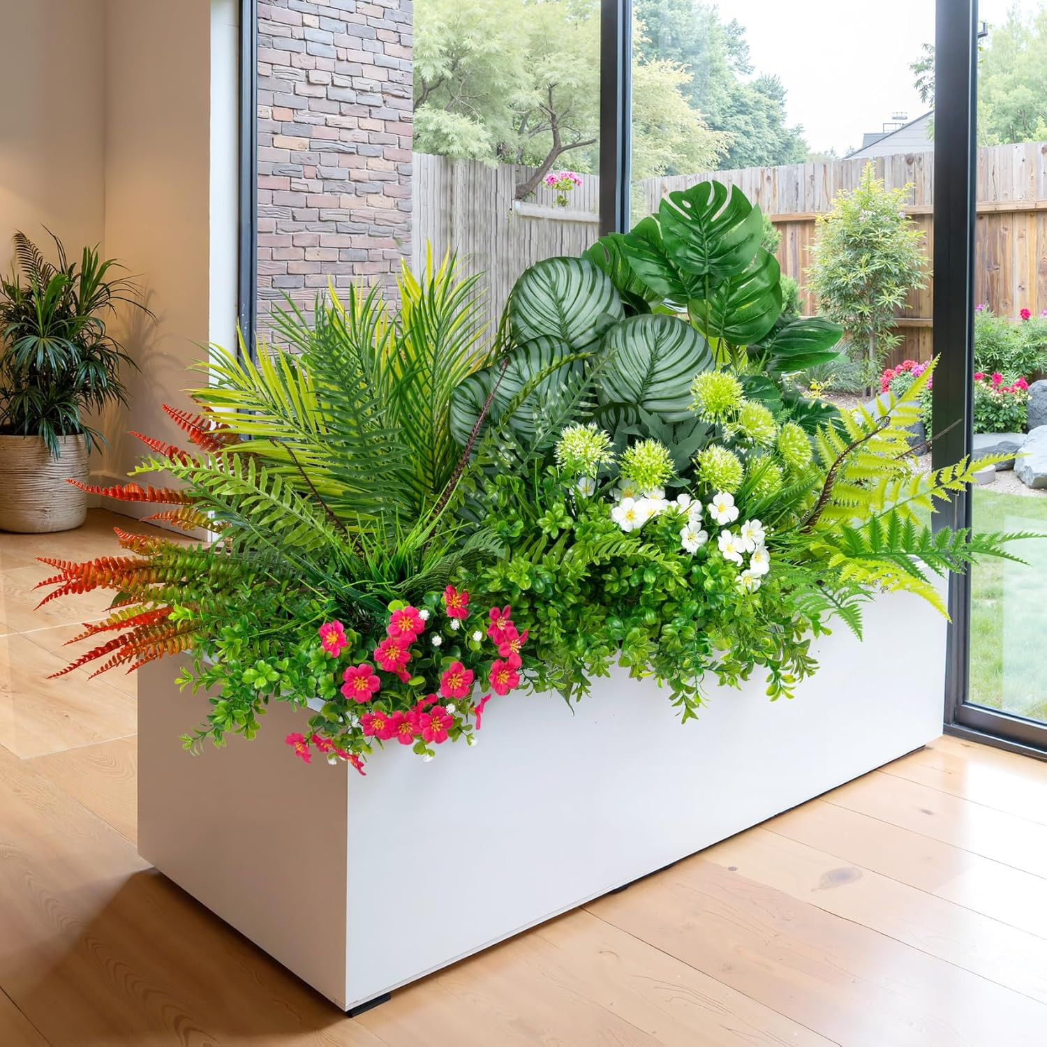 20 Pcs UV Resistant Boston Fern Artificial Plants for Home & Garden Decor