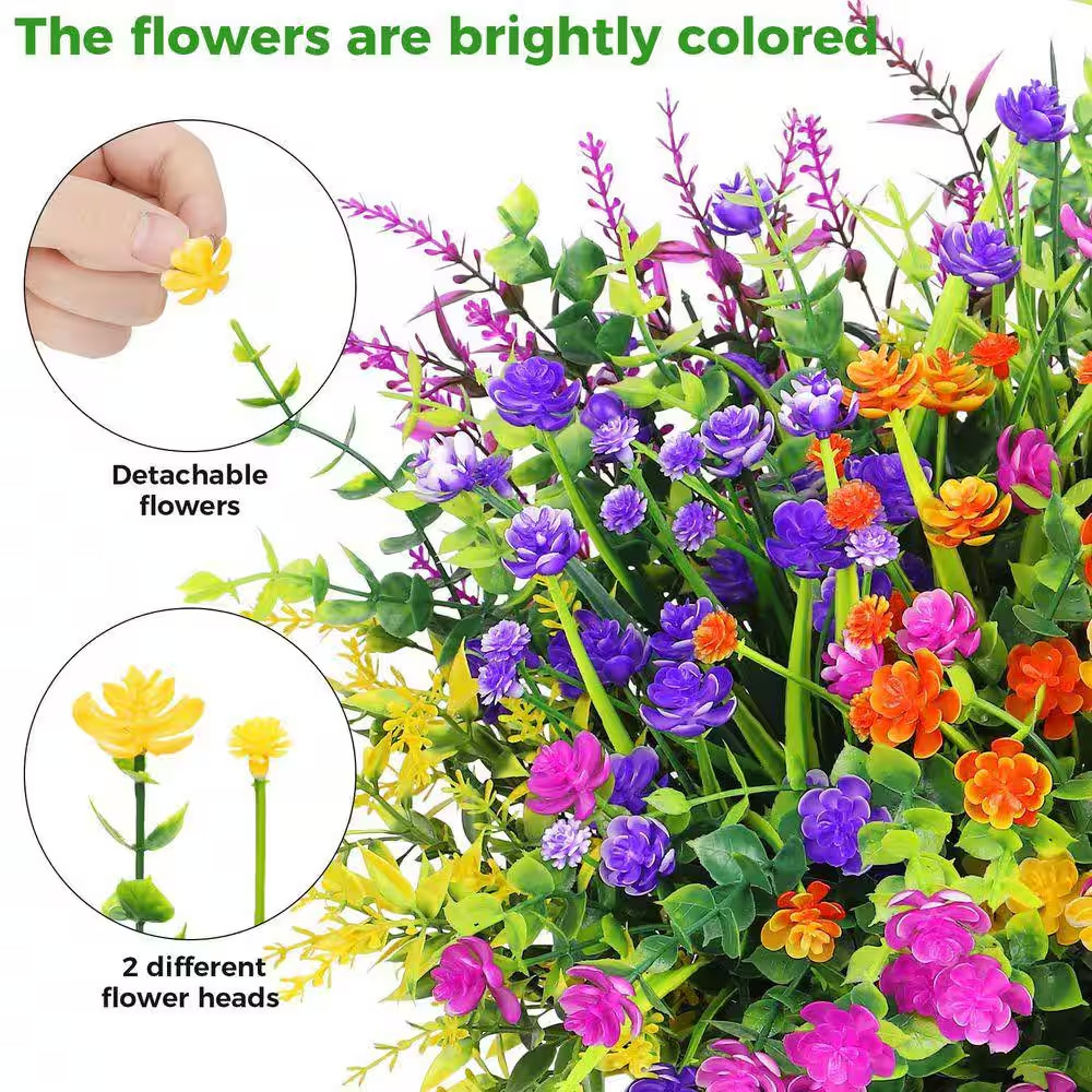 13.8 In. Multi-Colored Indoor/Outdoor Artificial Gypsophila Flowers Faux Plants