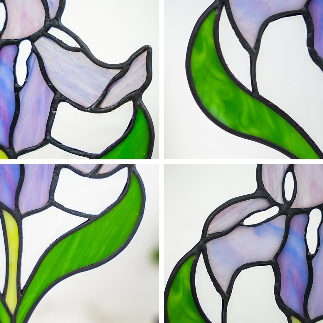 Iris Flower Stained Glass Window Hangings,Iris Flower Gifts for Women,Artificial