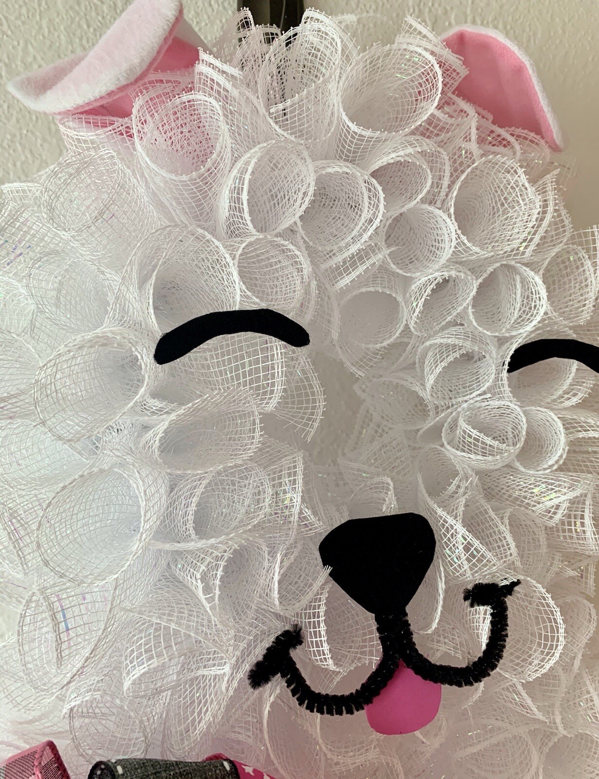 Deco Mesh Pet Dog Wreath, Door Decor, Wall Hanging, Puppy Wreath, Pet Decor