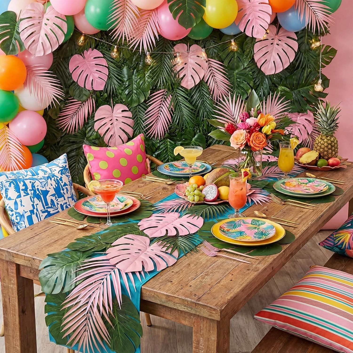 Colorful 80 PCS Palm Leaves – Perfect for Summer Celebrations & Events