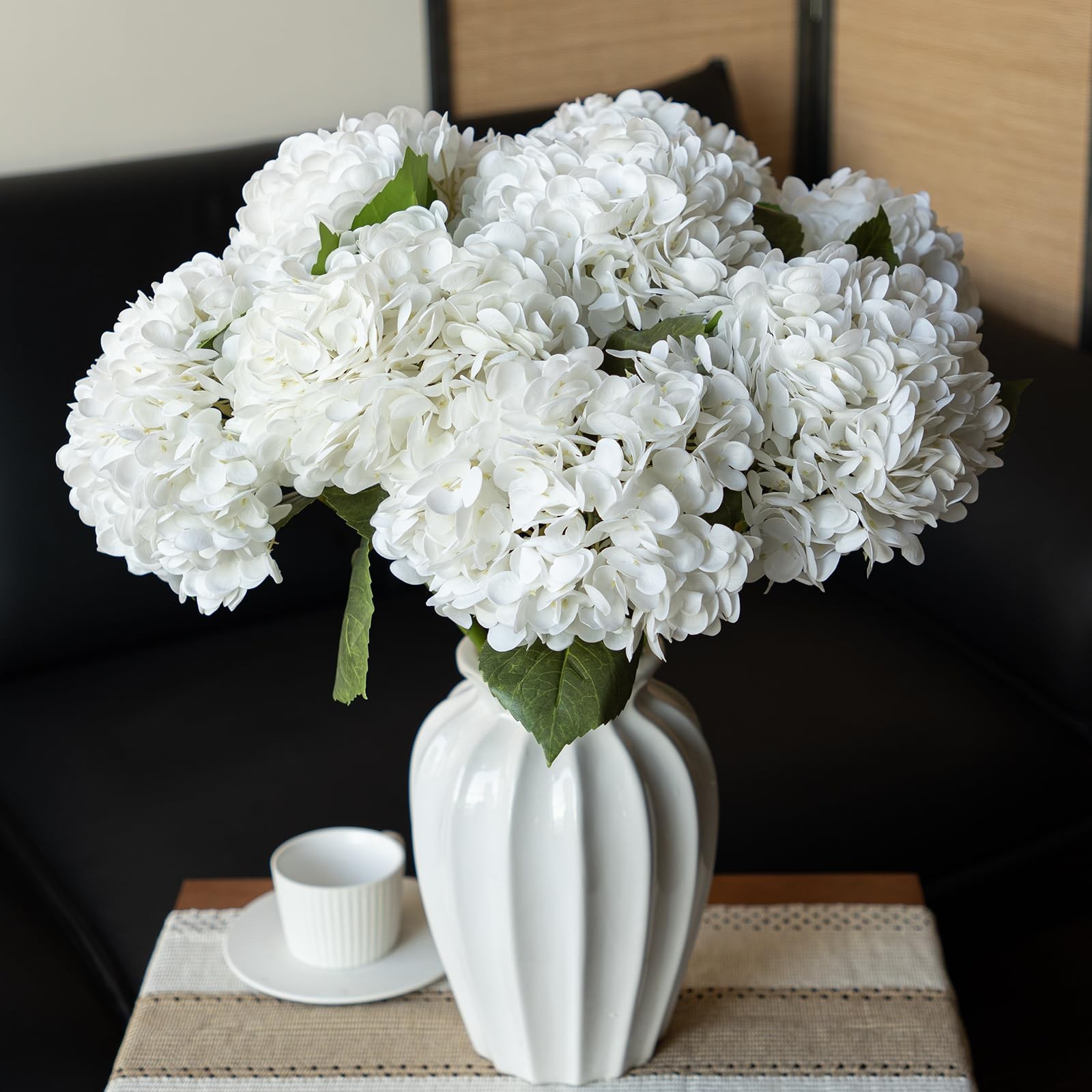 DUYONE 22″ Real Soft Touch Hydrangea Artificial Flowers Realistic,Large Long …