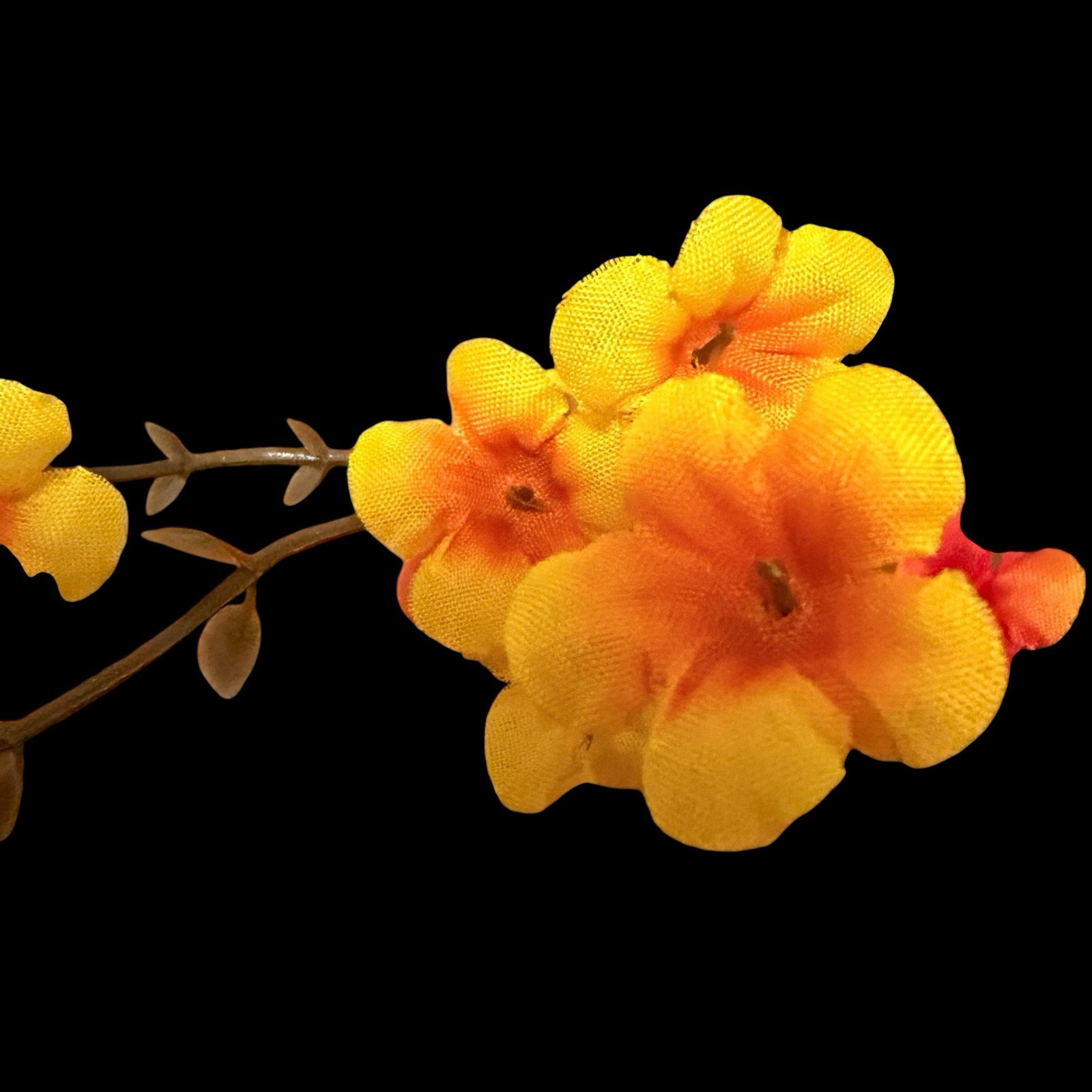 5ps/ Stems Babys Breath/Wild Silk Artificial Flowers Yellow Orange Mix 27” New