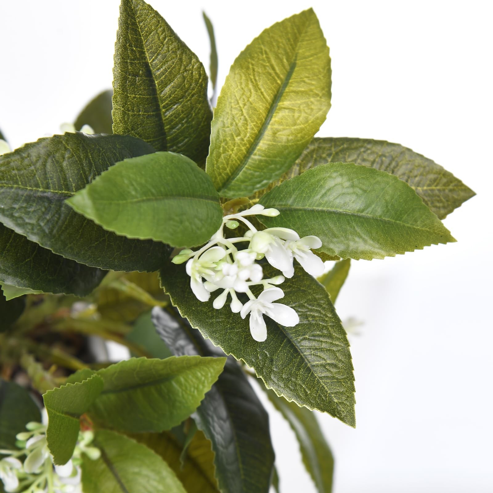 Artificial Potted Plant with White Ceramic Pot Fake Foliage and Flowers for I…