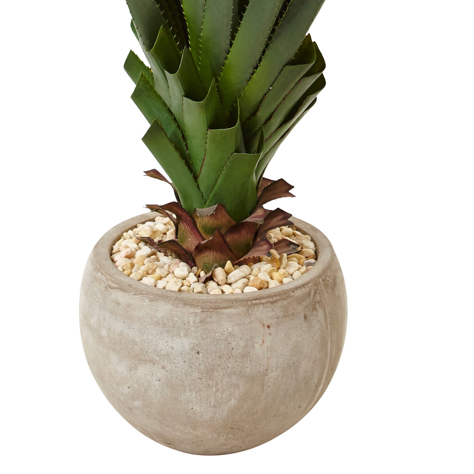 Nearly Natural Spiked Agave Artificial Plant in Sand Bowl (Indoor/Outdoor)