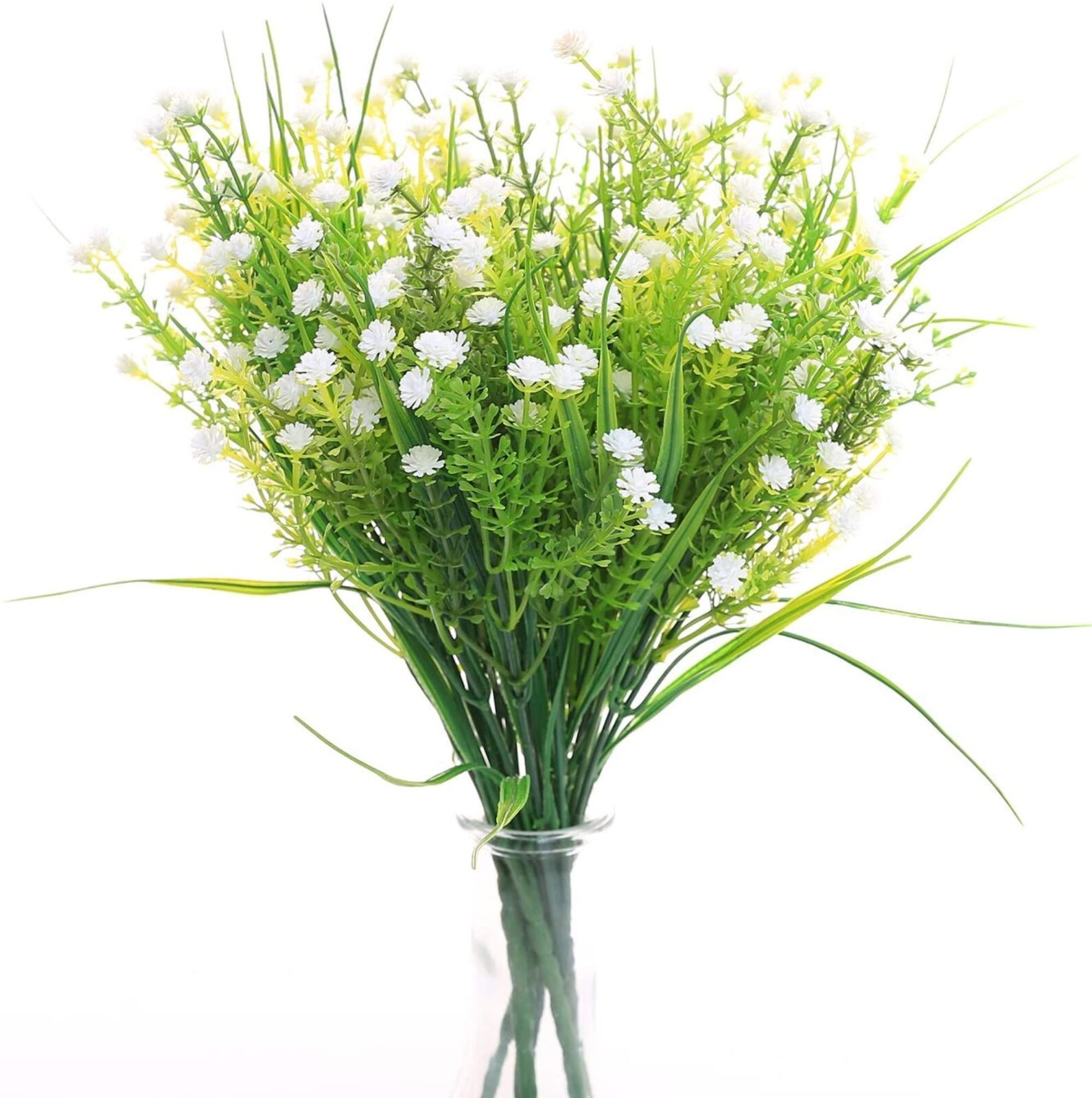 Outdoor Indoor Artificial Flowers Baby Breath Fake Flowers UV Resistant White