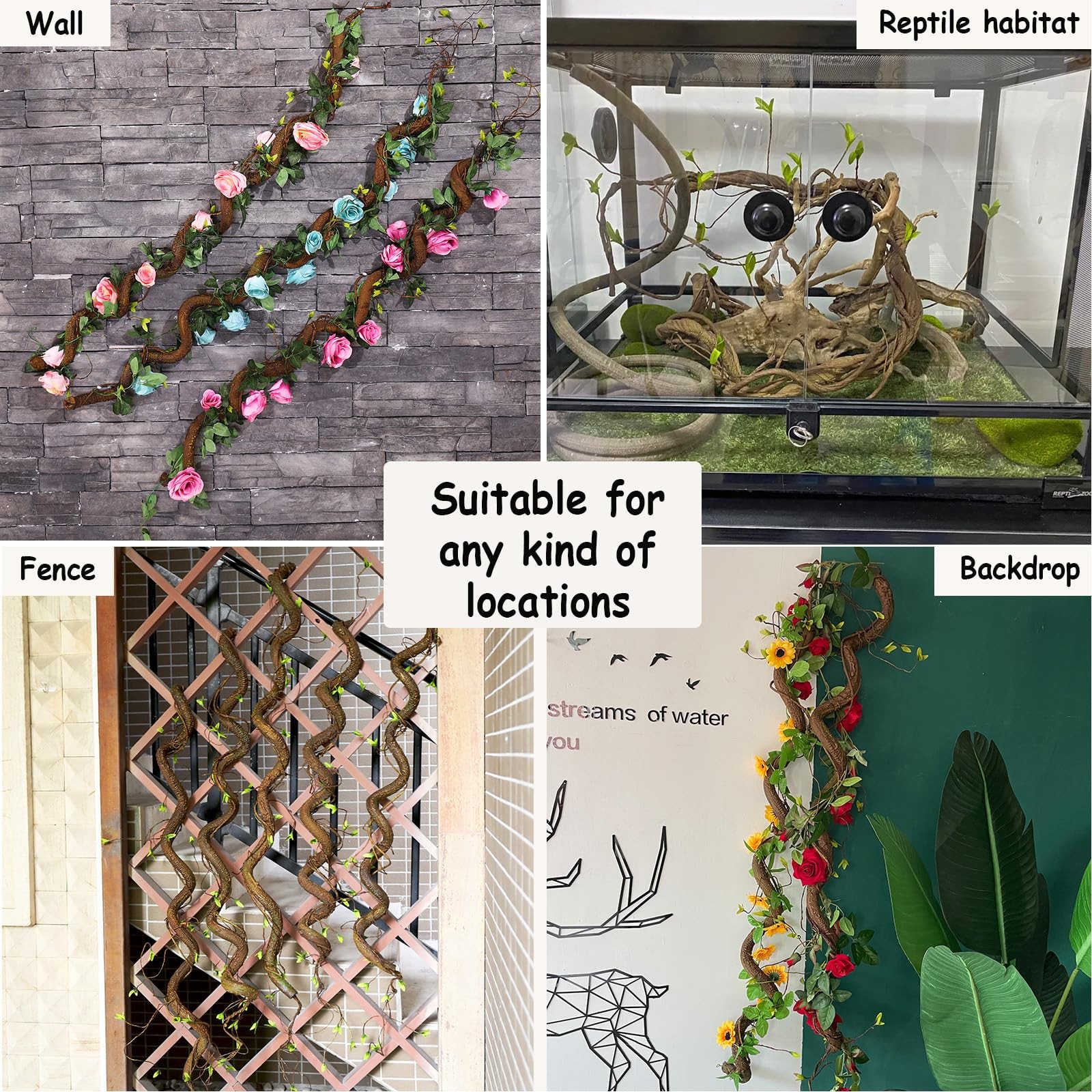 Artificial Tree Branch 63in Bendable Faux Wood Vine